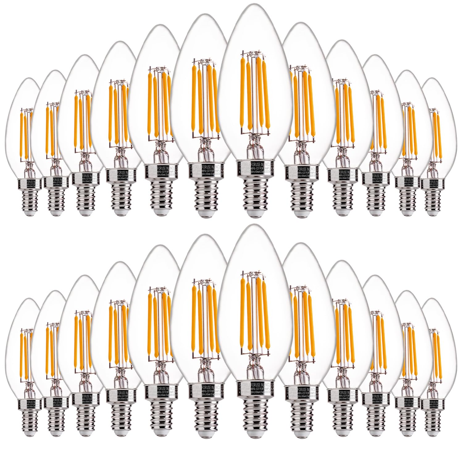 Flsnt 24 Pack Led Candelabra Bulbs 60W Equivalent, B11 Dimmable Led Chandelier Light Bulbs, E12 Base, 2700K Soft White
