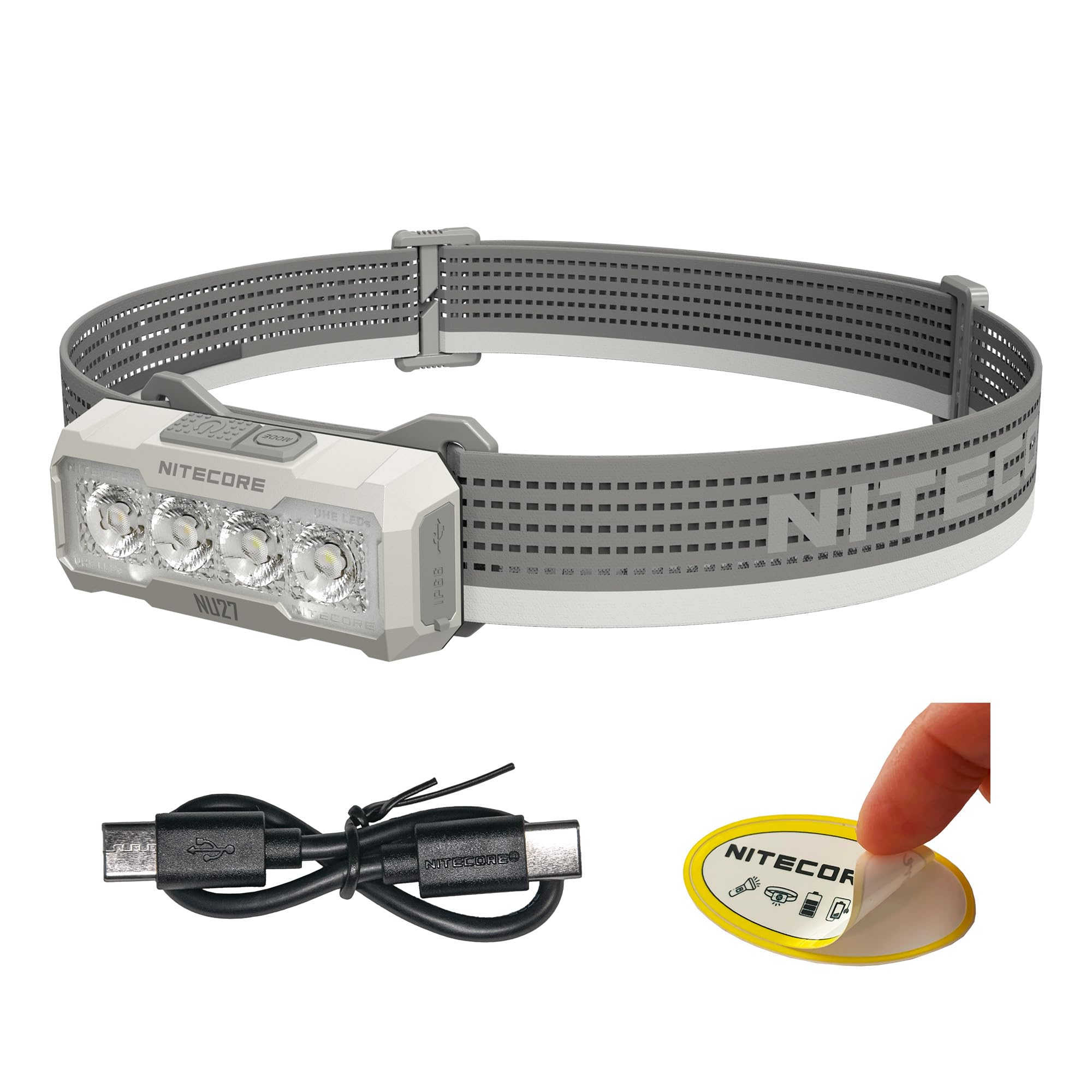 Nitecore Nu27 600 Lumens Running Camping Headlamp, Usb-C Rechargeable With Warm, Neutral And Cool White Lights, Red Light, Inclu