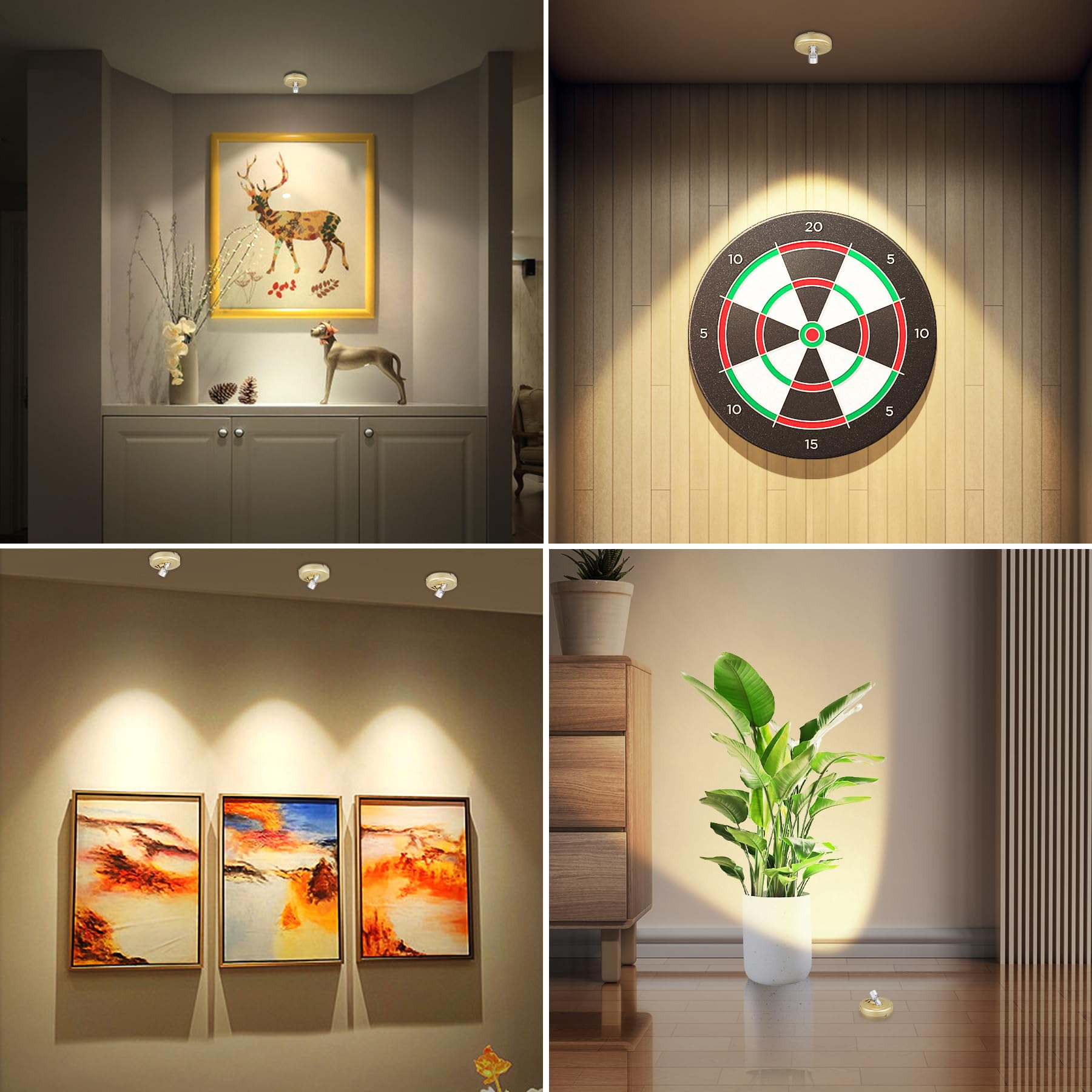 HEAGEERO Wireless Spot Lights, Remote Control Accent Lighting, Rotatable for Art, Wall, Rose Gold, Model HJOR020
