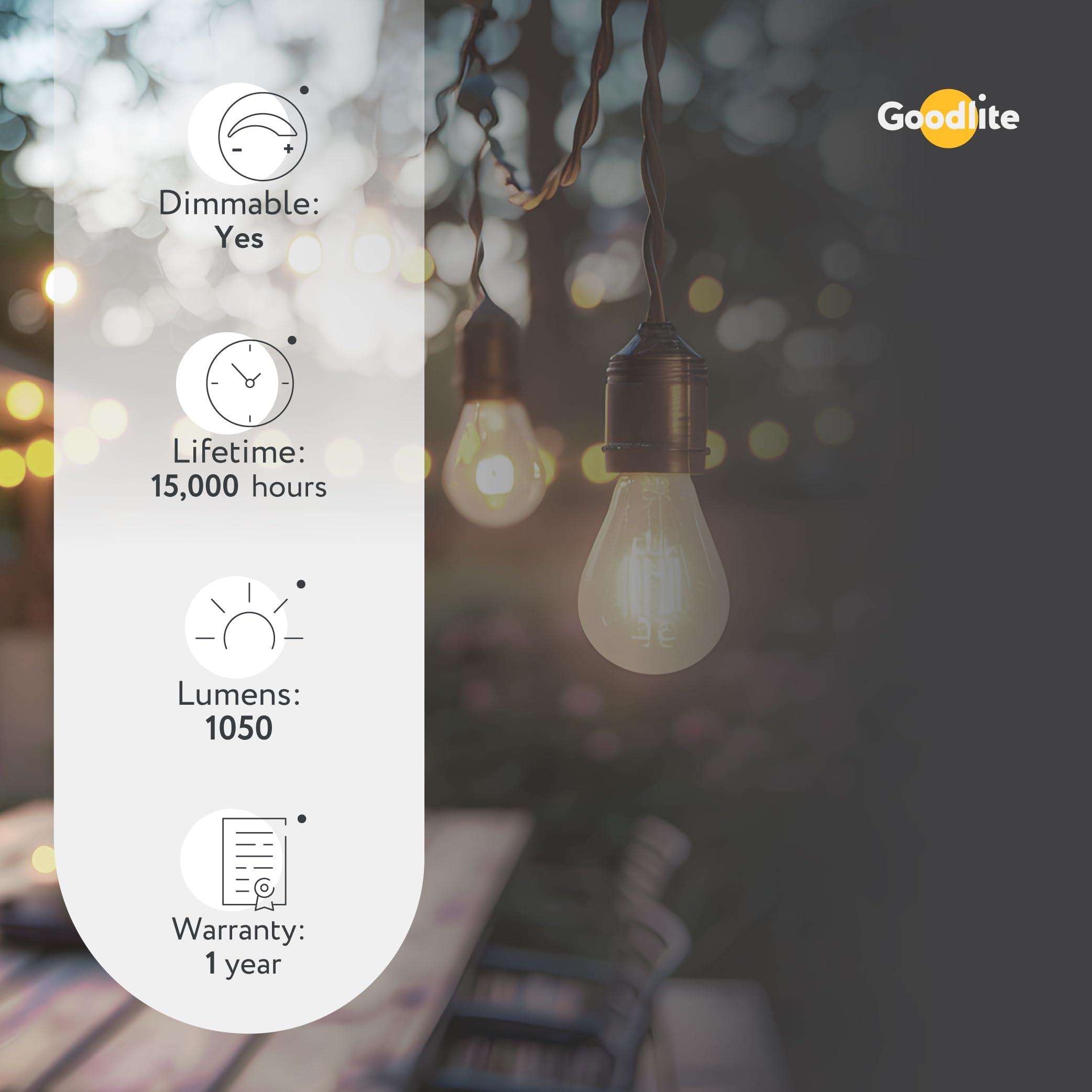 Goodlite C32 Led Chandelier Bulb, Torpedo Tip, 8W (100W Equal), Dimmable, 1050 Lumens, Super White 5000K, 15K Hours, Eco-Friendl