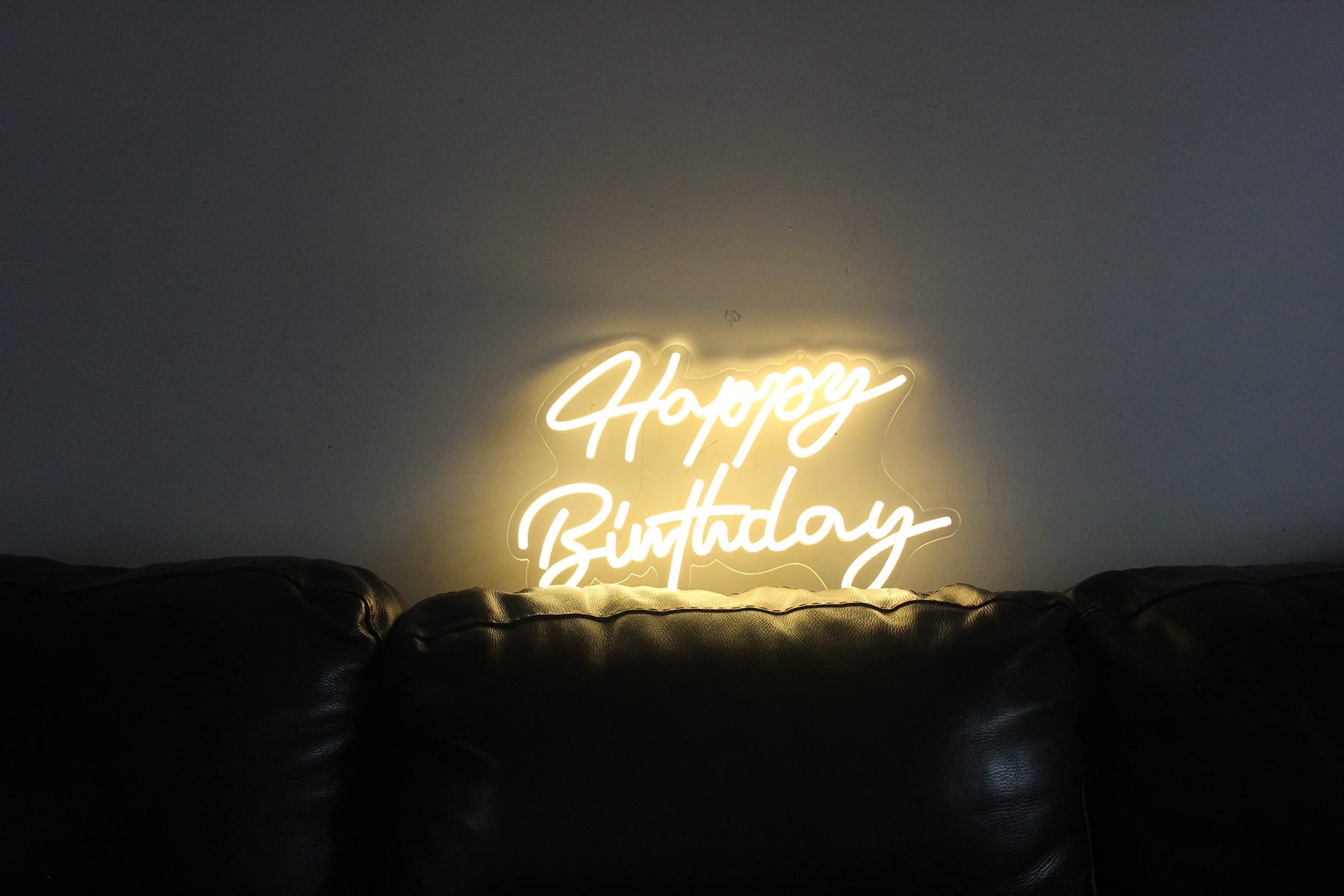 Ulalaza LED Neon Sign Night Light - Happy Birthday - Acrylic - 16.5inx9.1in - USB Powered for Home, Party, Wedding Décor