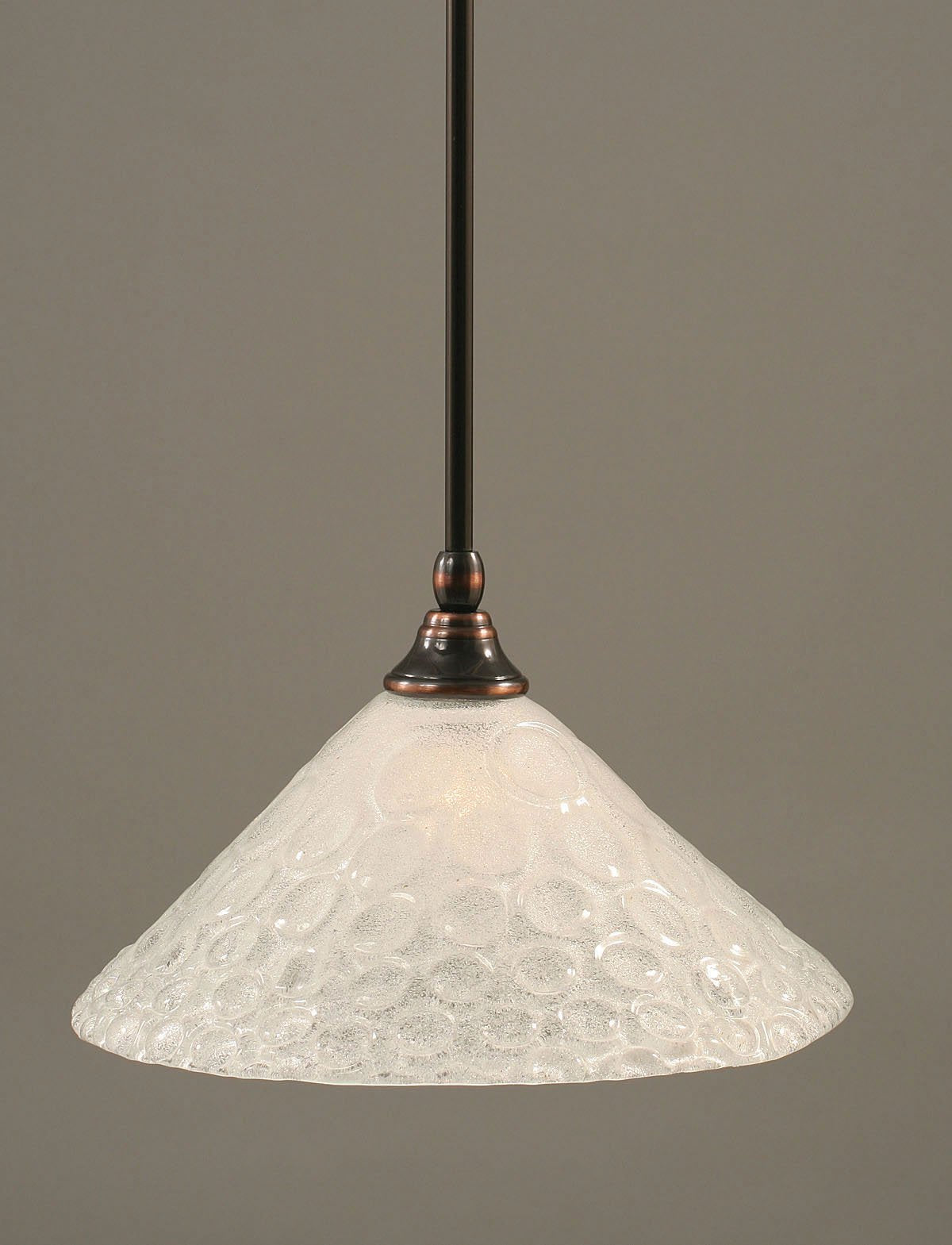 Toltech Lighting 23-Bc-441 12-Inch Stem Mini-Pendant Light Black Copper Finish With Italian Bubble Glass
