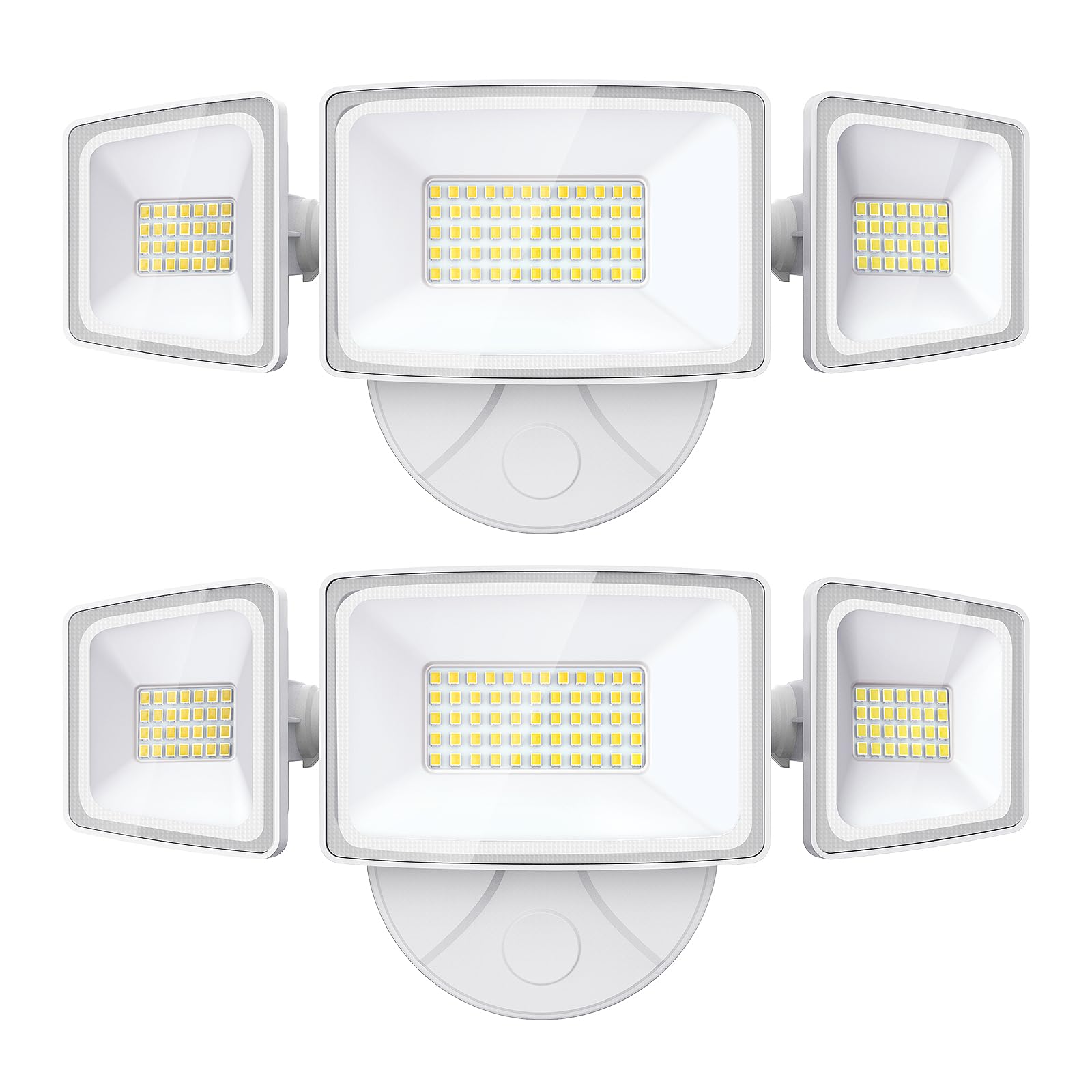 Onforu 55W LED Flood Light Outdoor, 5500LM, 3 Adjustable Heads, IP65 Waterproof, White, Model BDB55-3