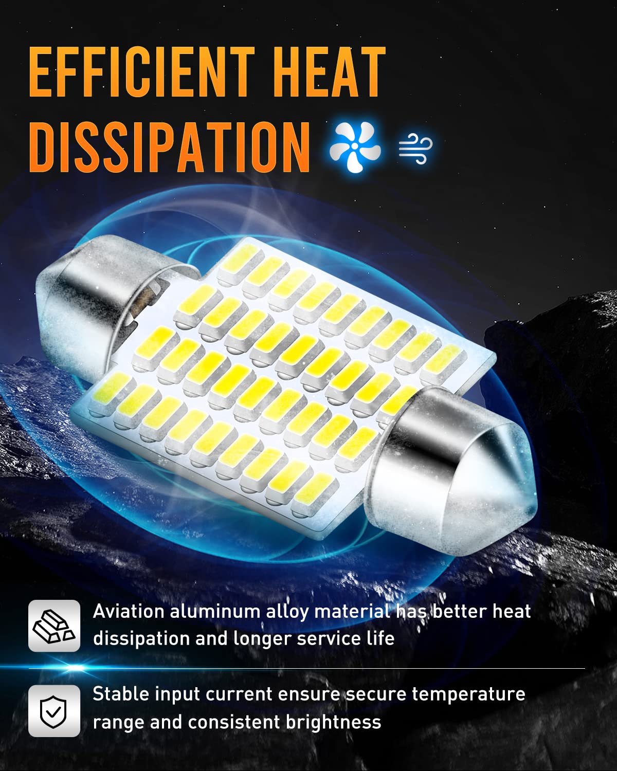 LUYED 6418 6411 LED Bulb 860 Lumens Xenon White Canbus Error Free 1.5 inches 36mm DE3423 DE3425 LED Lights for Interior Dome Map