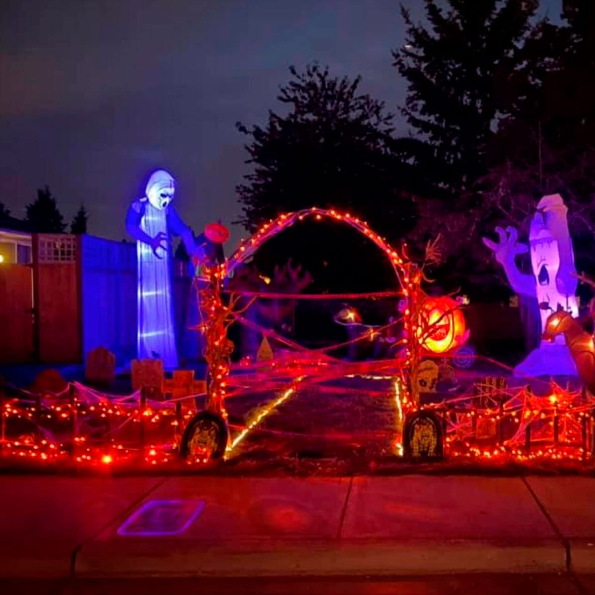 Dazzle Bright 200 LED Halloween Mini String Lights, 65FT, Waterproof, 8 Modes, Purple & Orange for Indoor/Outdoor Decorations