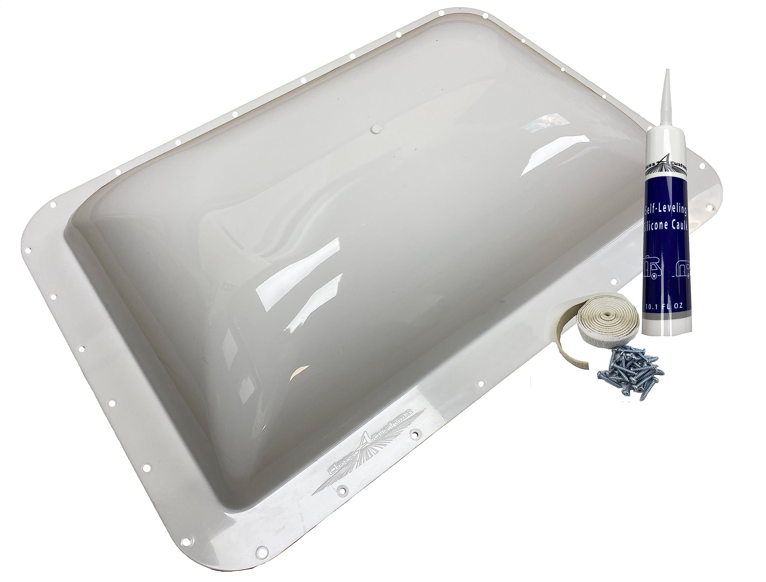HENG’S INDUSTRIES RV Camper Trailer Skylight, White, 18 x 26 OD / 14 x 22 ID, Model 1826-ESK-WH, Includes Putty Ca