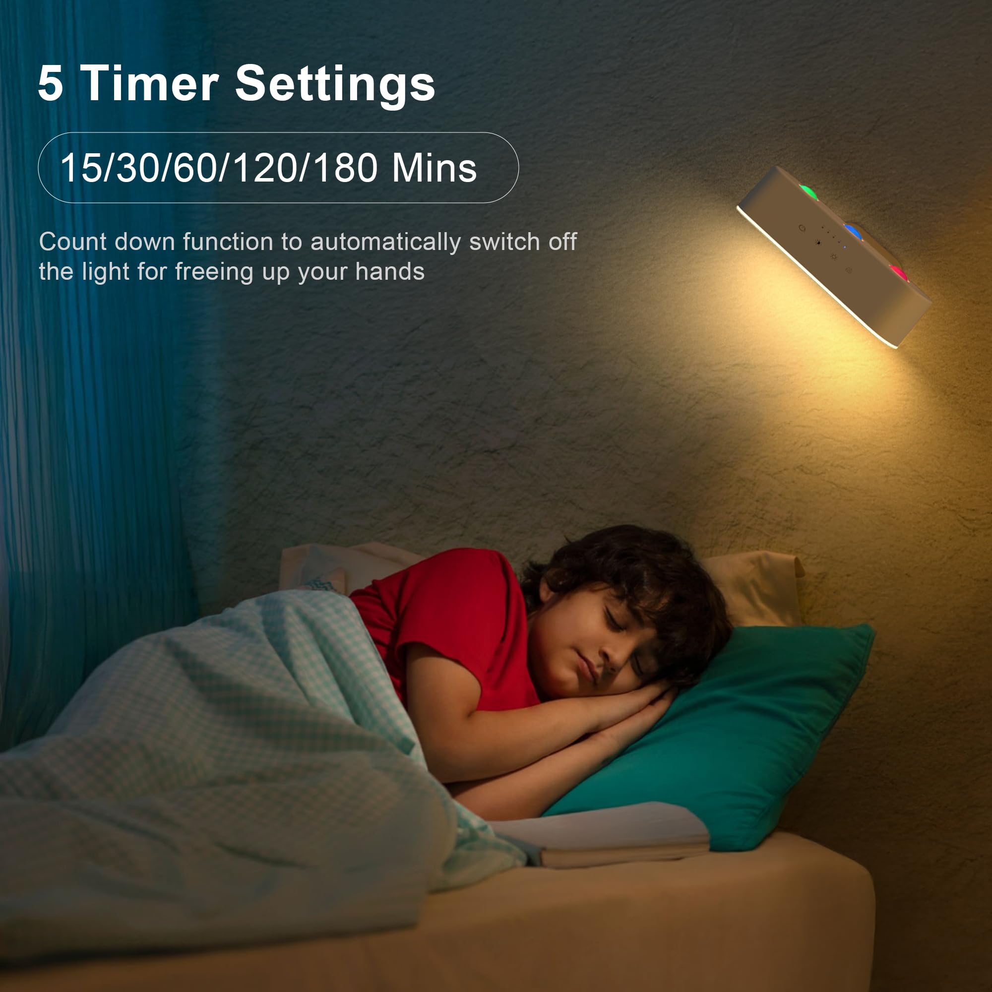 comzler Rechargeable LED Wall Sconce, Touch & Remote Control, 360° Rotate, Dimmable Brightness, White, Model LIGHT001