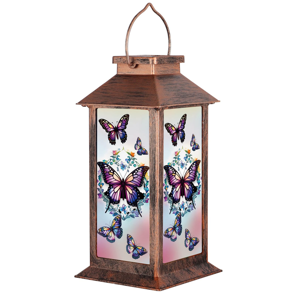 Solar Lantern Outdoor Hanging Butterfly Garden Decor Birthday Gifts for Women Mom and Grandma Waterproof Solar LED Decorative Li