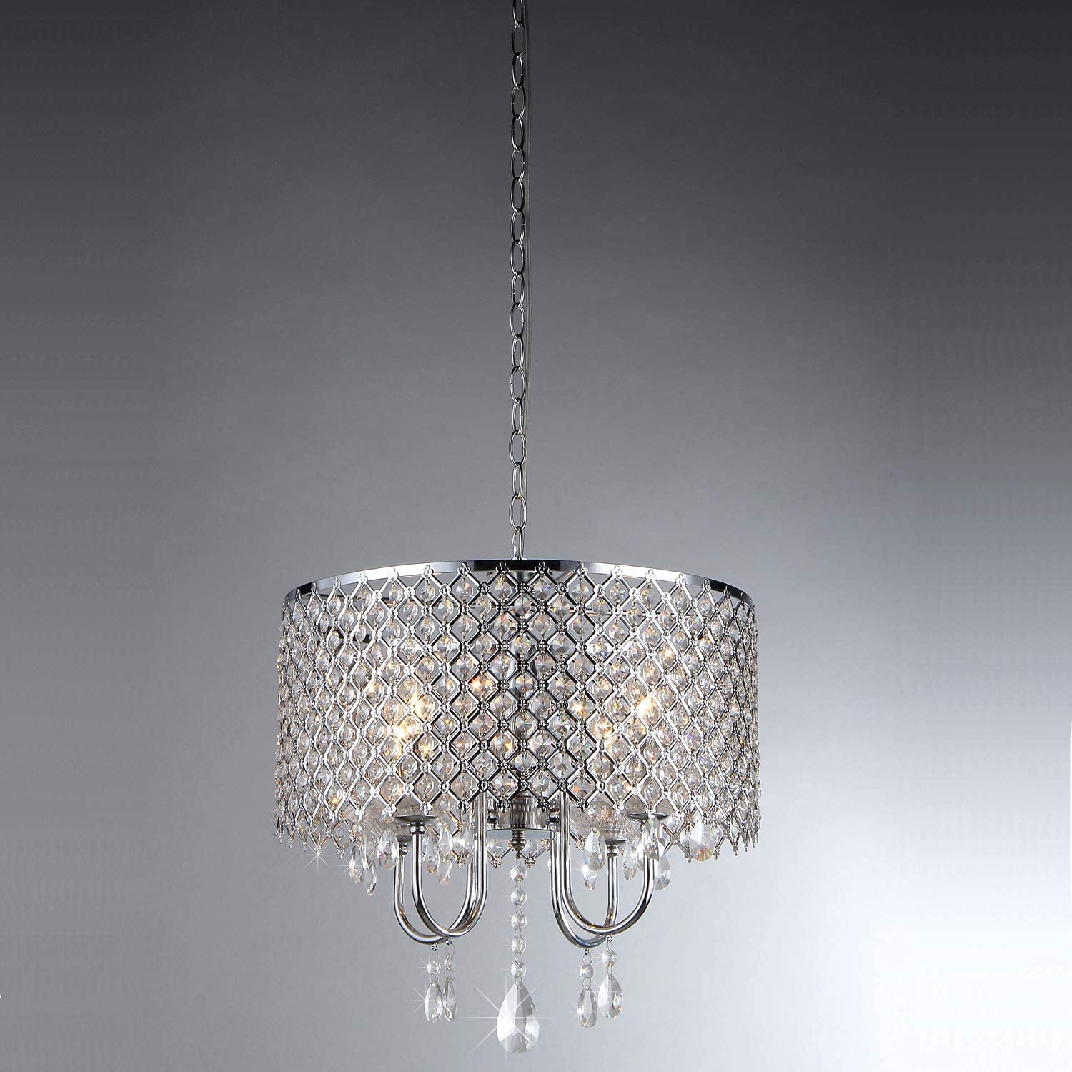 Warehouse of Tiffany Crystal Chandelier RL5633, Silver, 17inL x 10inW x 9inH