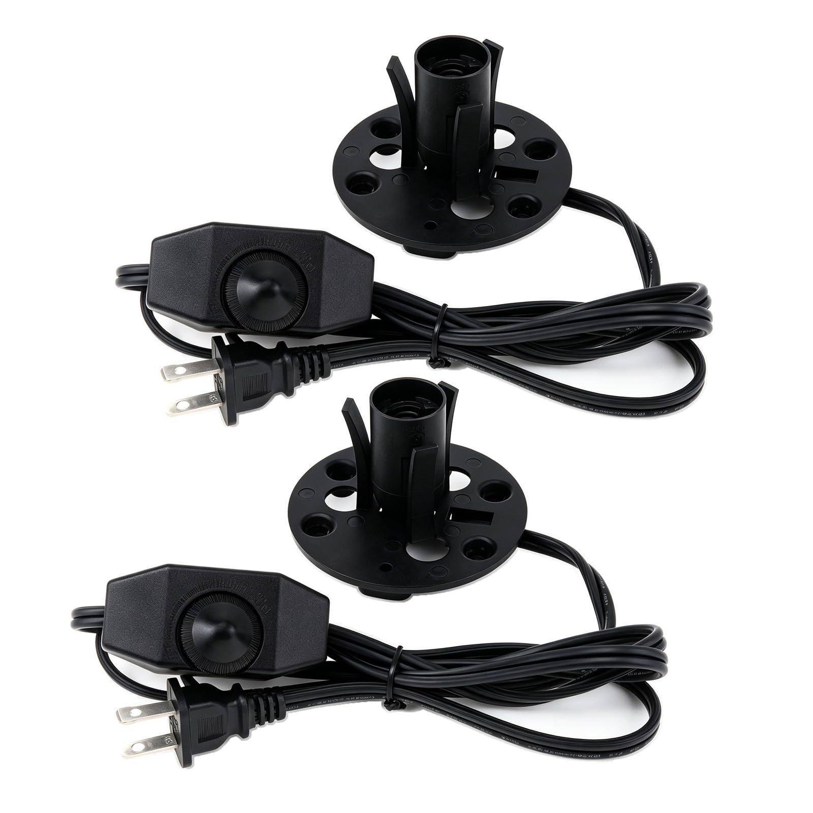 RTNLTI Salt Lamp Cord Replacement with Dimmer Switch and Base Assembly, 5 Feet,E12 Base for Himalayan Salt Lamp (Pack of 2)