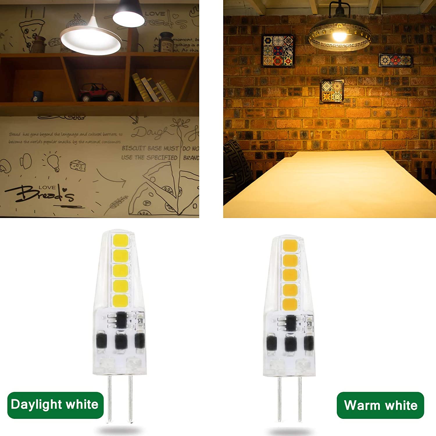 Dopkuss G4 Led Bulb Bi-Pin Base Ac 12V 24V G4 Led Bulb 2W 20W Halogen Replacement 2700K Warm White Dustproof Shockproof (G4 Led