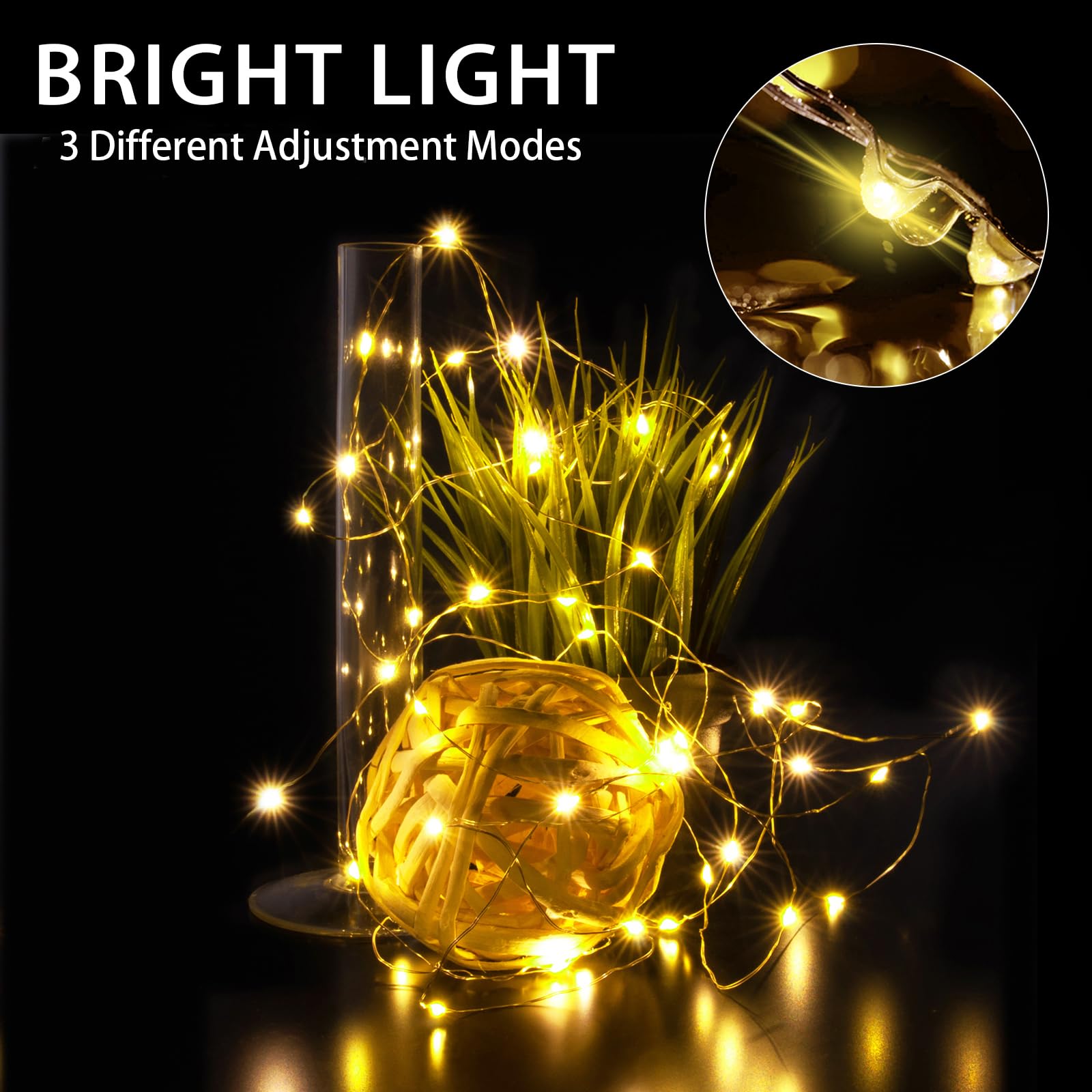 chzk Fairy Lights Battery Operated, 24 Pack 7FT 20 LED Mini String Lights Twinkle Lights for Christmas Helloween Mason Jars Cent