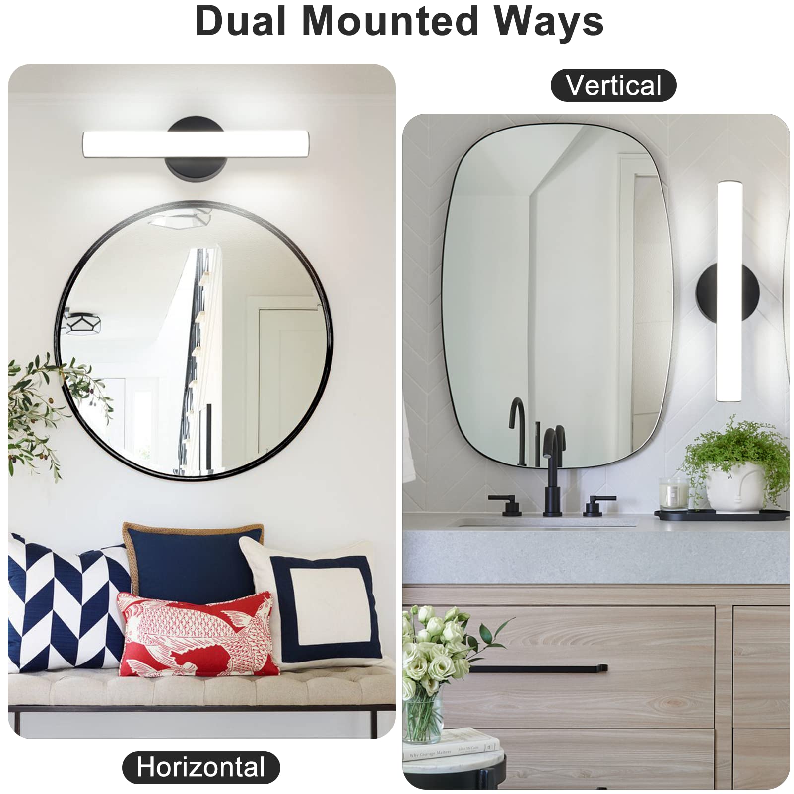 Folksmate 15.9" Dimmable Led Bathroom Vanity Light Bar, 15W 1300Lm Daylight