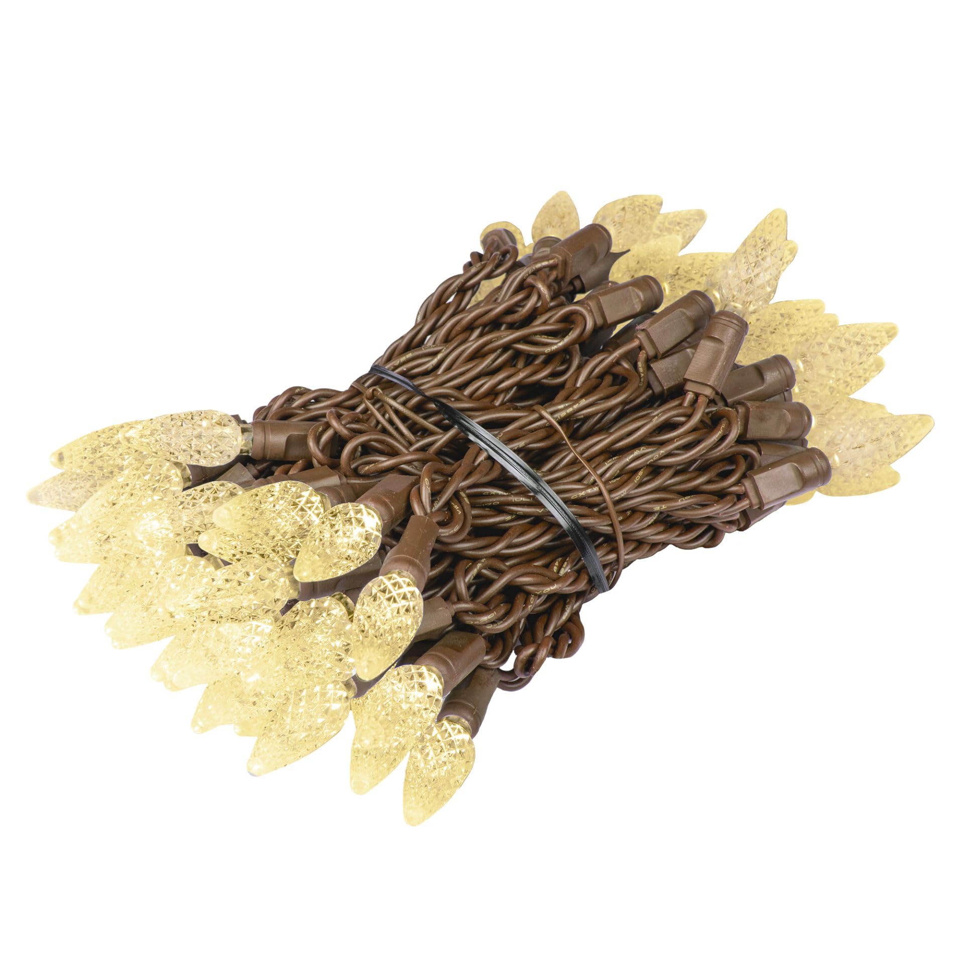 Novelty Lights 24Ft 70 Led C6 Christmas String Lights  Outdoor Commercial Grade Tree Decorations  Permanent Led Lights (Warm White)