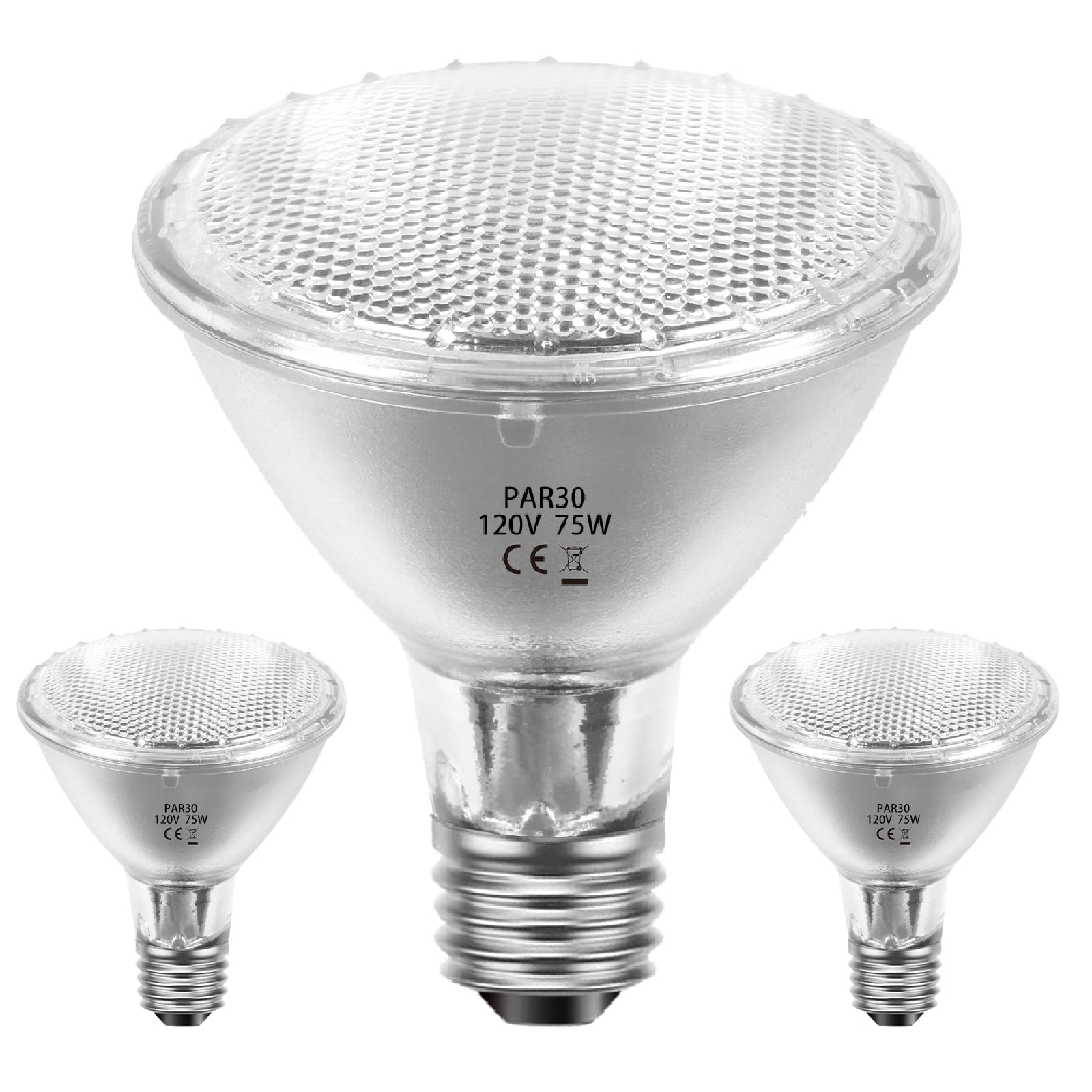 Jaenmsa Par30 Long Neck Halogen Flood Bulbs 75W 120V, Par30 Halogen Indoor Floodlight Bulbs Outdoor E26 Dimmable 2700K Bulb 2 Pa