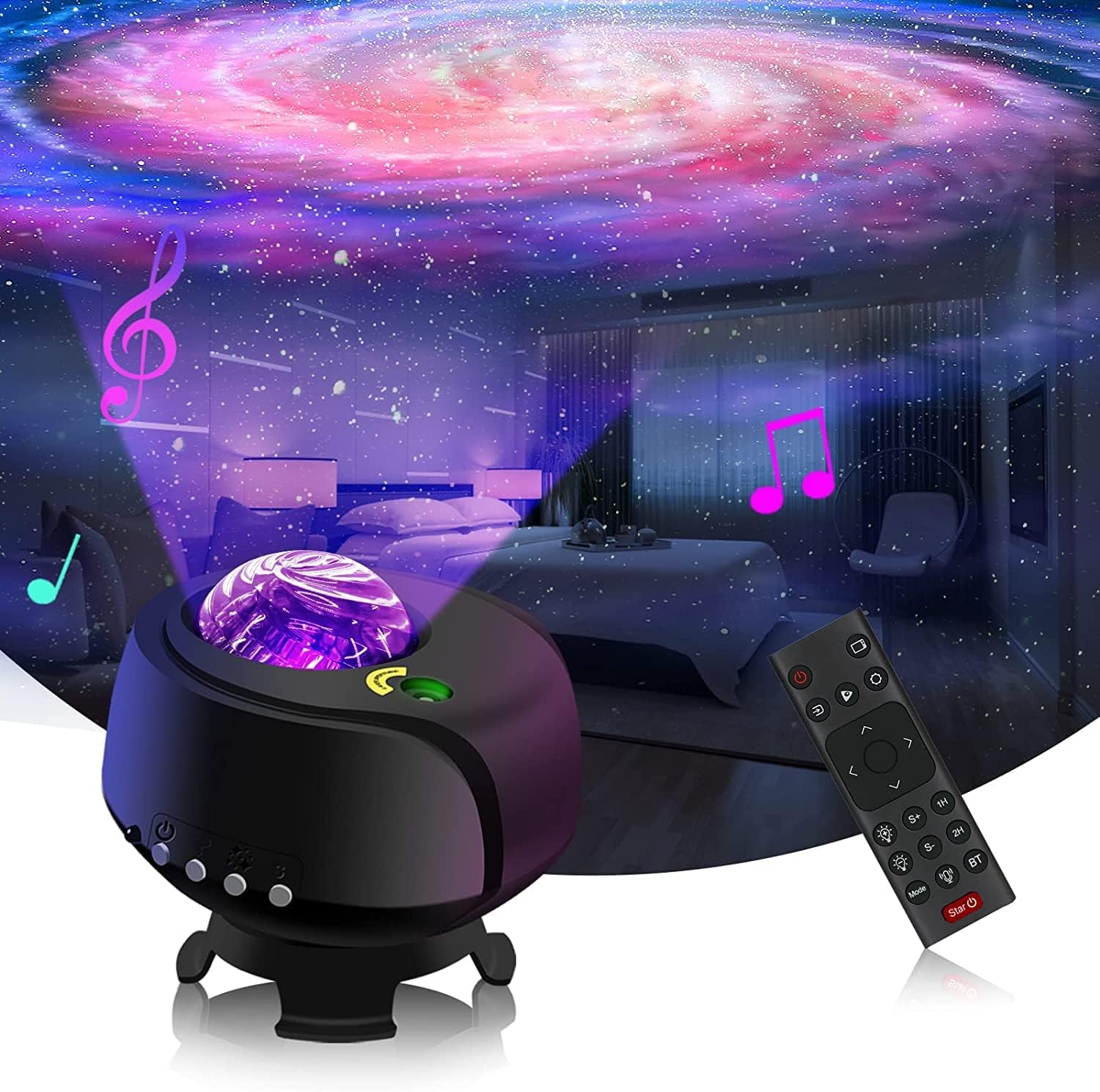 FLITI Galaxy Projector, Star Projector with Changing Nebula Shapes, Black, Model: galaxy projector-1, Size: Star Projector