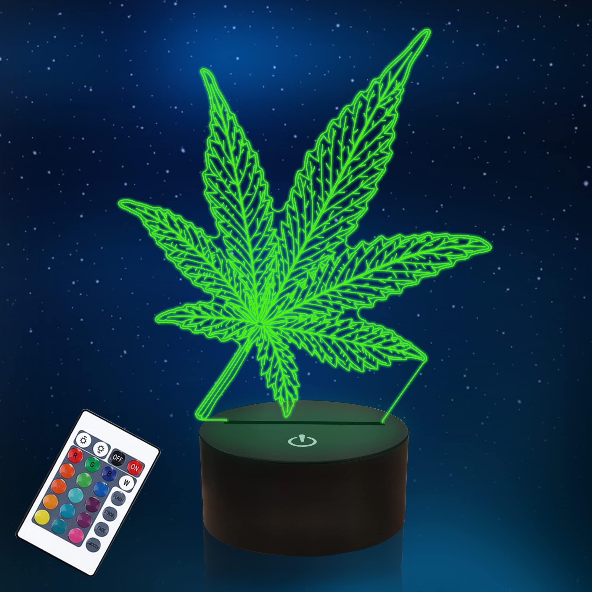 3D Leaf LED Light 16 Color Changing Table Light Night Light with Remote Control 16 Colors Changing Table Desk Bedroom Decor Opti