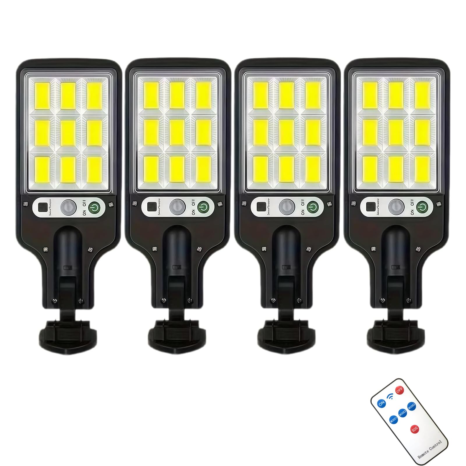 PLMOKJD Solar wall Lights Outdoor, Solar Lights Outdoor Wide Angle Solar Flood Lights Motion Sensor Dusk to Dawn Remote Control 