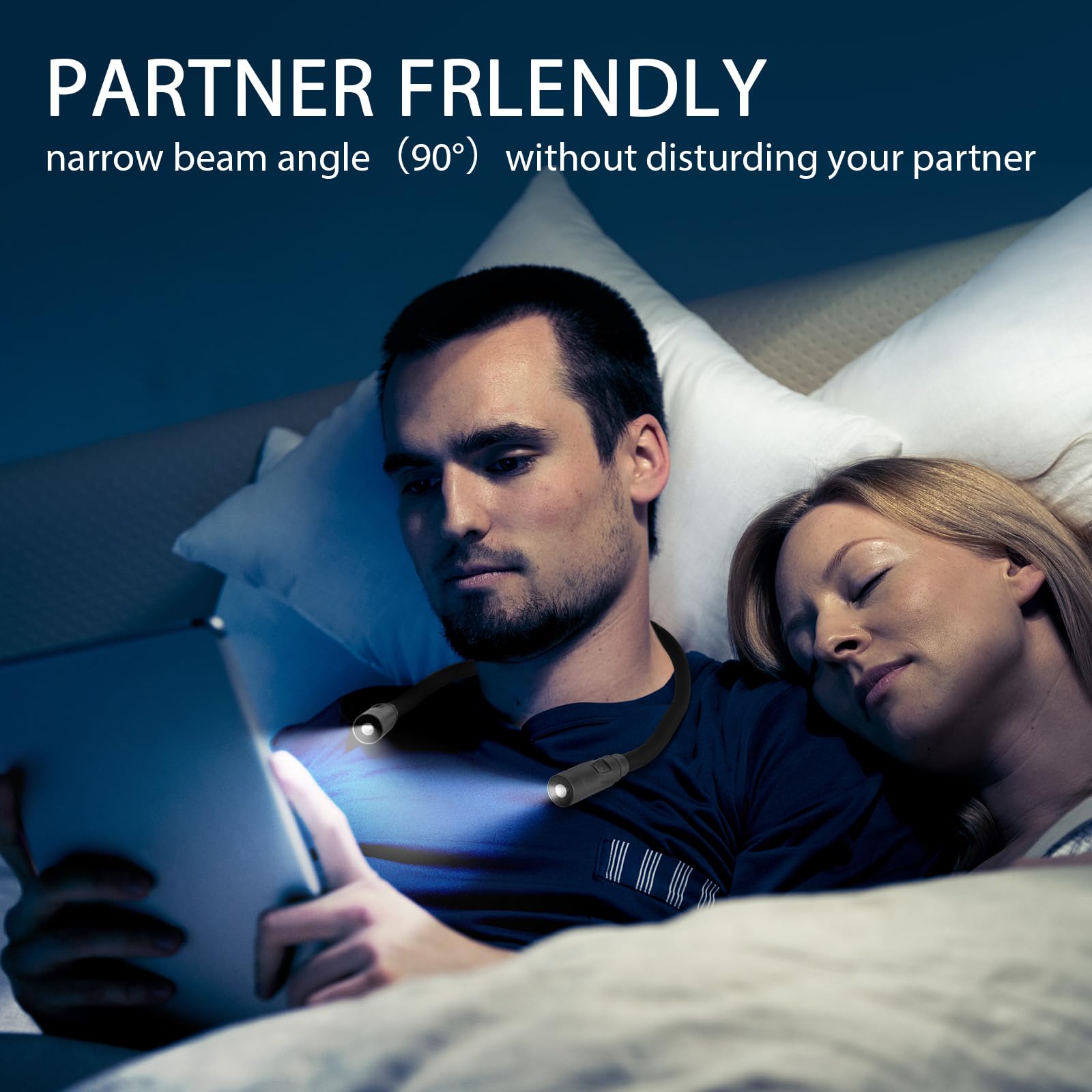 Luxjet Book Light For Reading And Crocheting Rechargeable Neck Light For Knitting And Repairing, Eye-Friendly Neck Reading Light