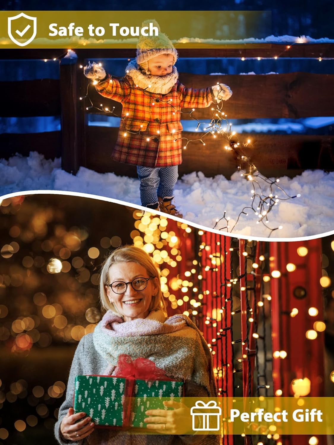 4 Pack Total 800 Led Solar Christmas Lights Outdoor  Solar String Lights For Outside With 8 Modes  Waterproof Green Wire Solar Powered Tree Light For Xmas Party Yard Garden Decorations (Warm White)