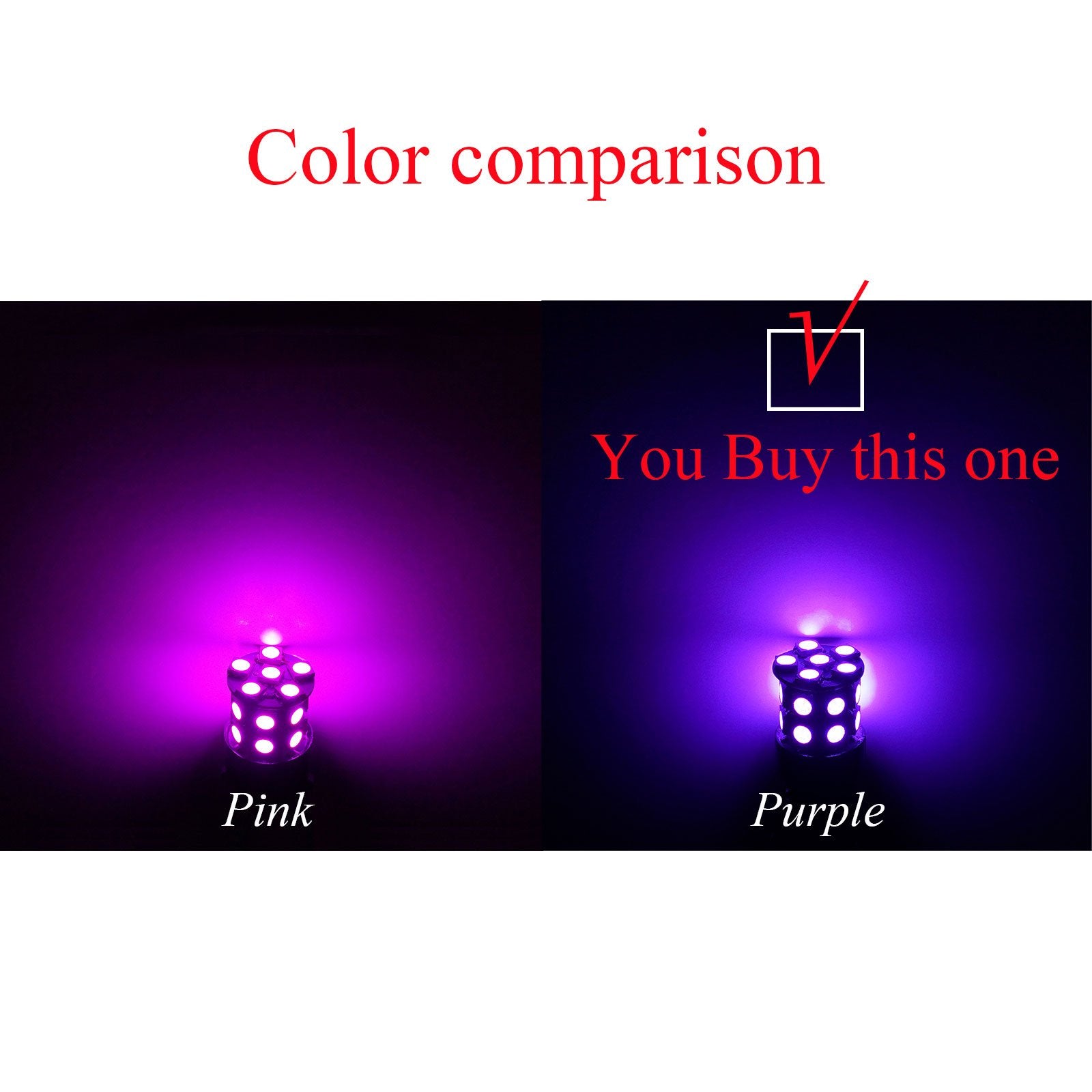 PA LED 20SMD Purple Auto Bulb 1156 Ba15s for Turn Signal & Tail Light, Model 20MCP-19ANF-N0
