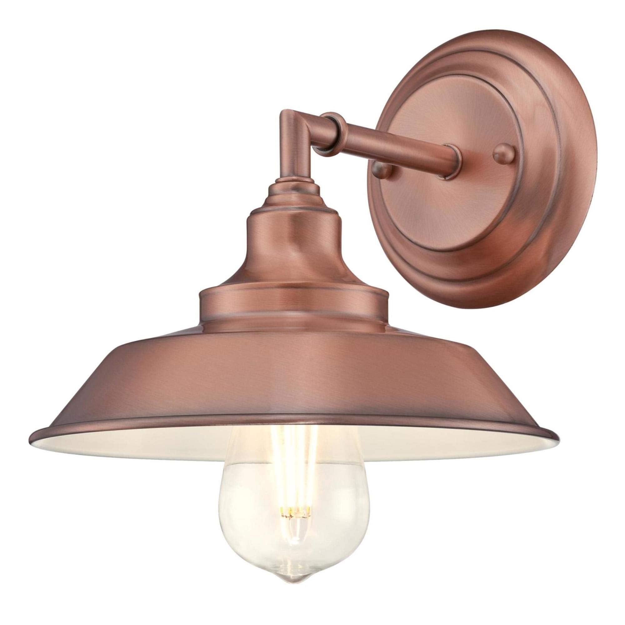 Westinghouse One-Light Indoor Wall Fixture, Washed Copper, Metal, Model 6370400, White