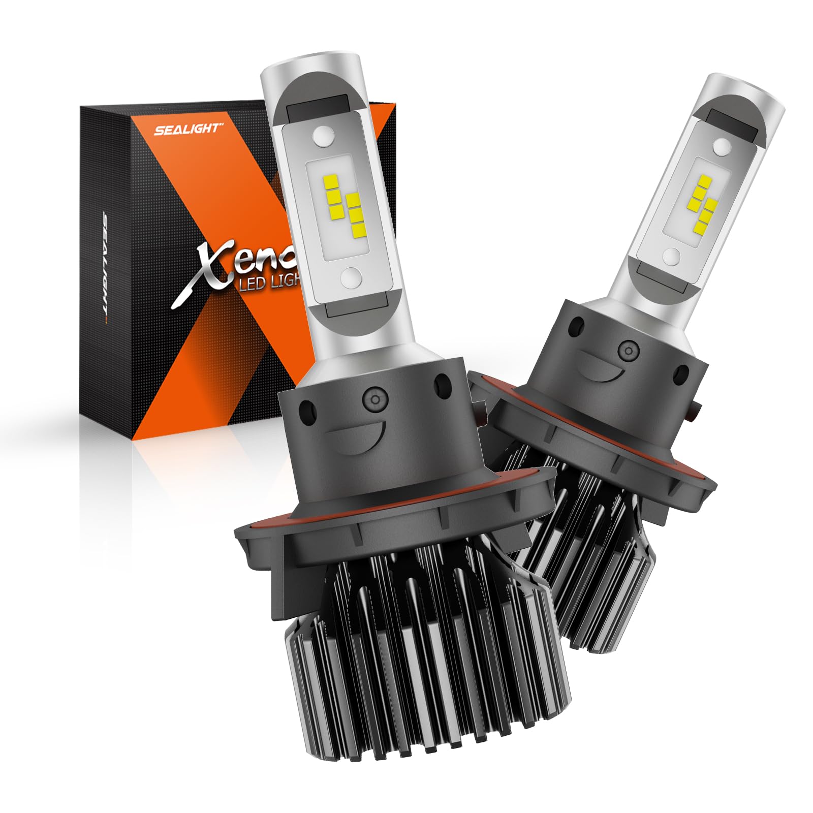 SEALIGHT 9008 H13 Light Bulbs, 30,000LM, 6500K Cool White, Aluminum, Pack of 2
