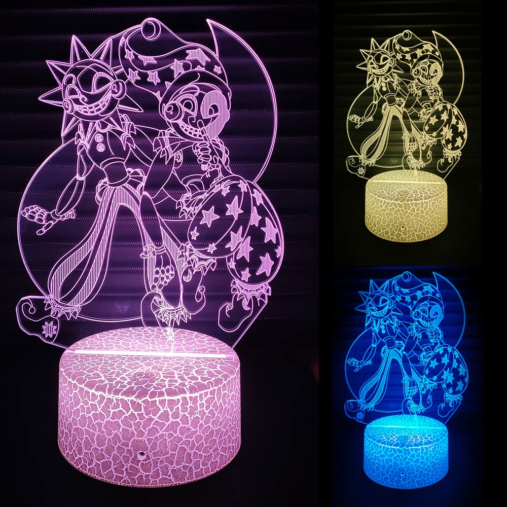 Mzcyfuy 3D Illusion LED Lamp with Remote Control, 16 Color Changing, FNAF Huggy Wuggy, White, Model WYHG