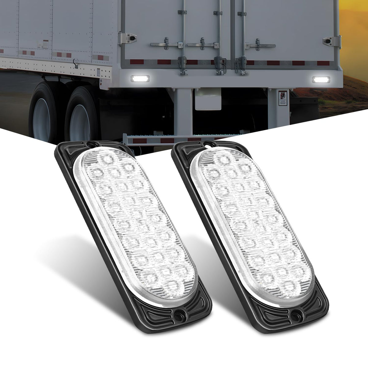 Nilight 5.5 Inch Aluminum Housing Tail Light 2 Pcs 24 Led White Back Up Reverse Marker Lights Surface Mount Ip67 Waterproof For 