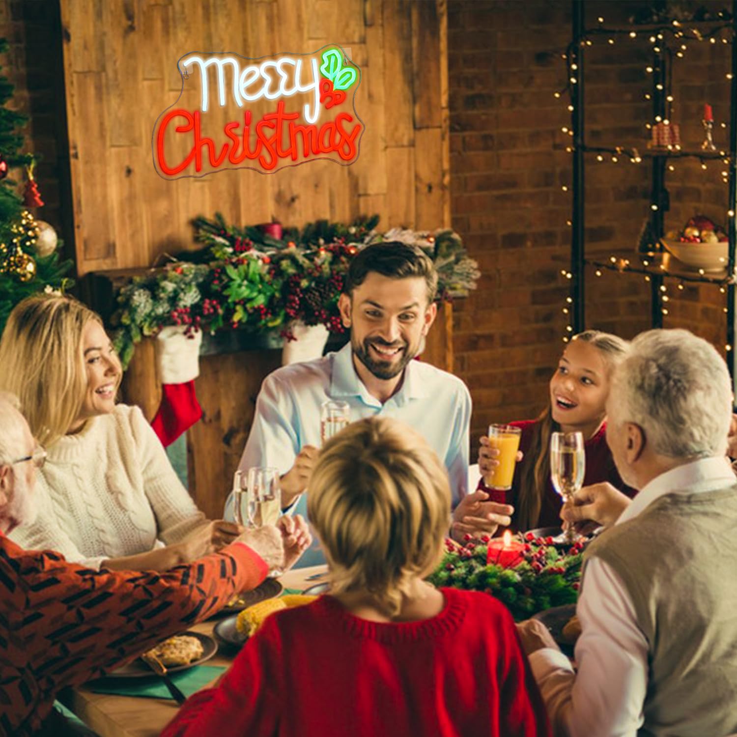 Ineonlife Merry Christmas Neon Sign - Led Light Bar For Holiday Decor, Usb Powered, 16.5&quot;X9.8&quot;