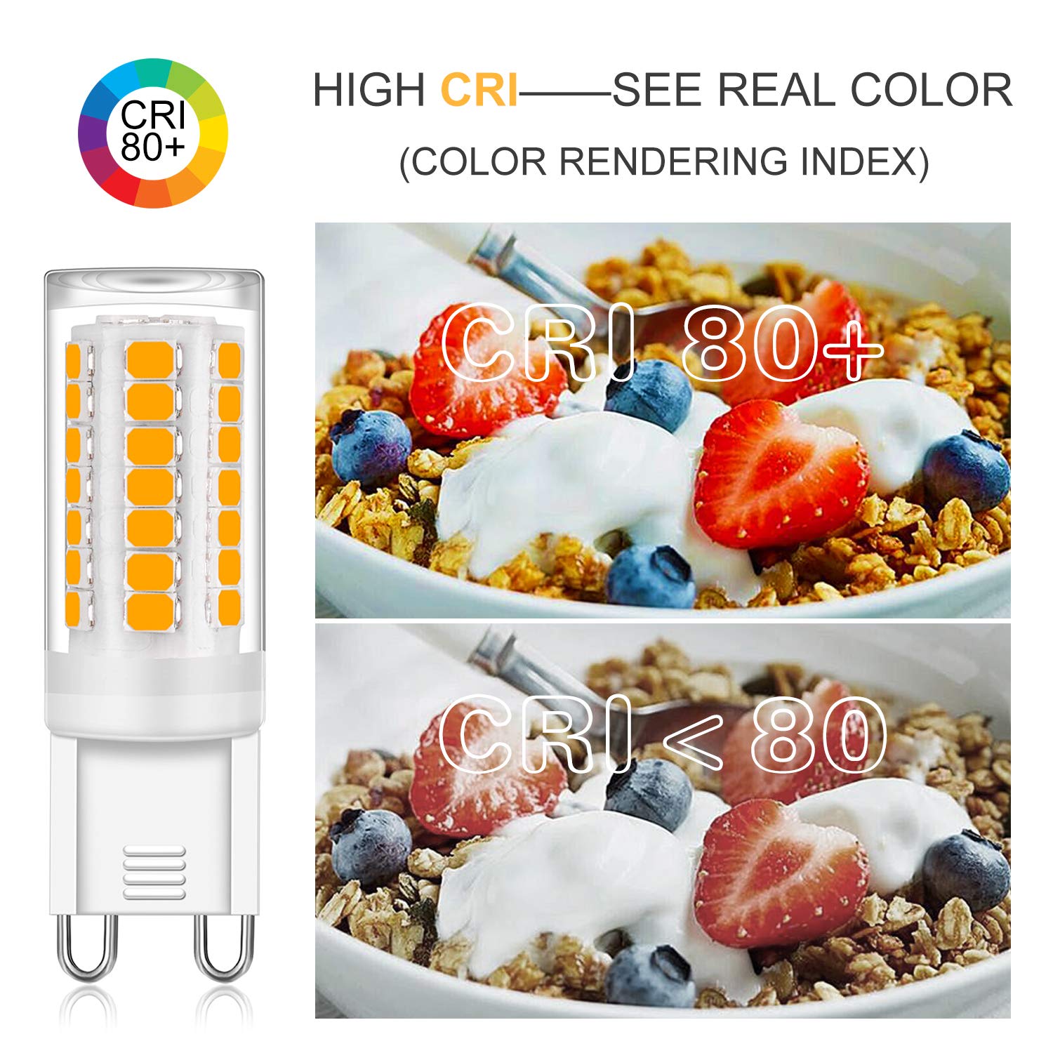 Umleeddlt G9 LED Bulb 4W 400LM Warm White 3000K 360° Beam Angle 10 Pack