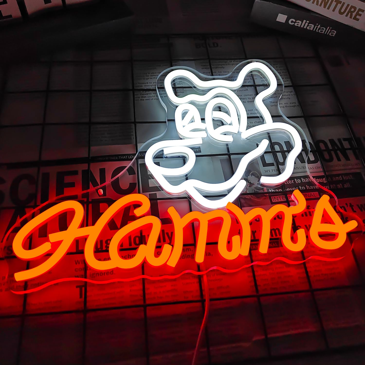 Jooetuu Hamms Beer Bear Neon Sign For Wall Decor Dimmable Hamm'S Beer Light Neon Sign Led Bear Neon Light Signs For Beer Pub Club Home Bar, Man Cave