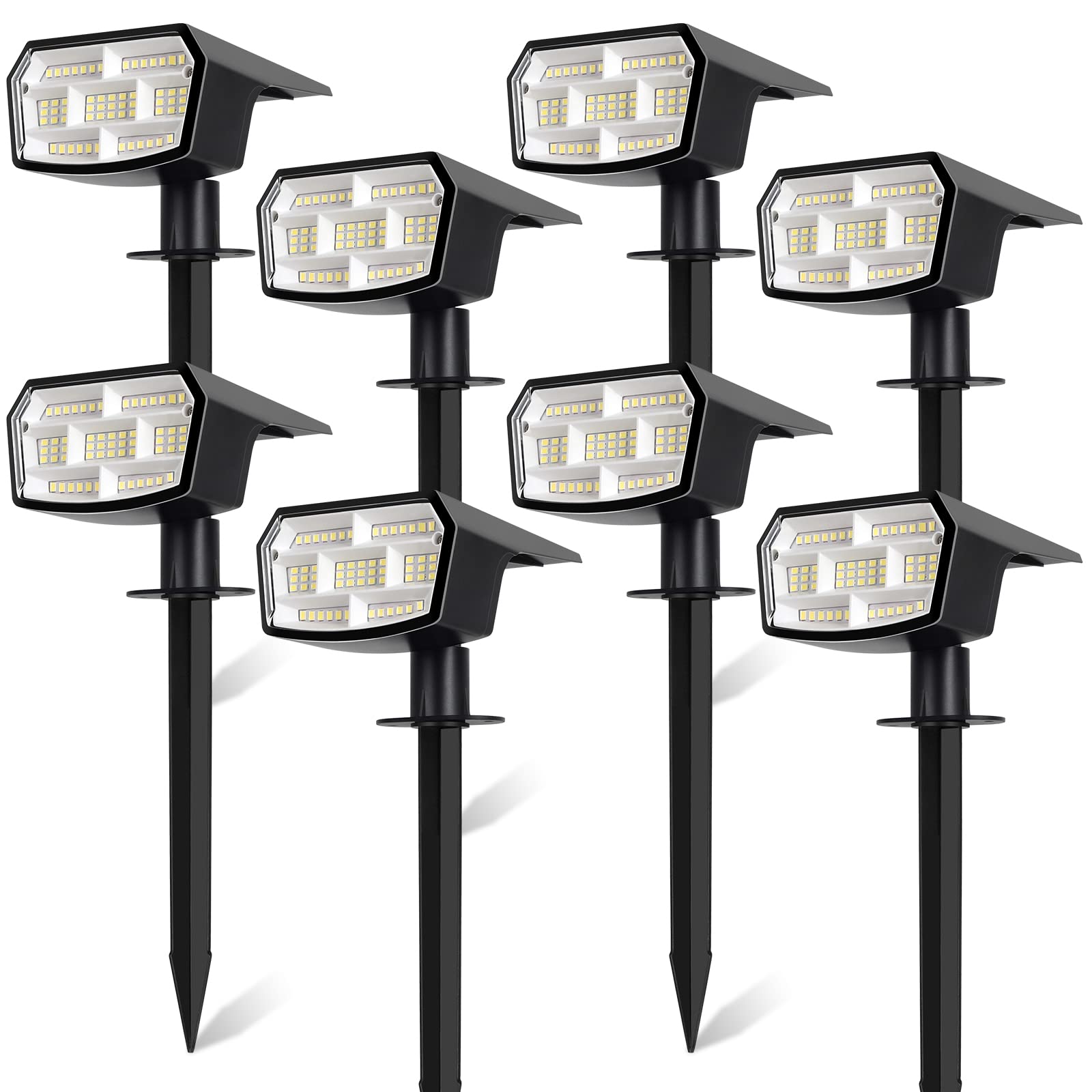 Sucolite Solar Spot Lights 8-Pack, 59 LED, Waterproof, 3 Lighting Modes, Cool White, Model ZJ-DC59
