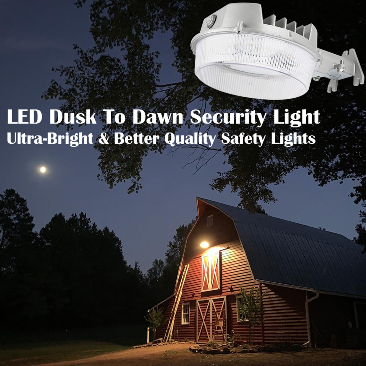 high-standardxcel Dusk To Dawn Outdoor Lighting  43W Led Barn Lights Outdoor  5000Lm 400W Replace Yard Lights  5000K Daylight Security Area Street Light  120V Waterproof Garage Parking Lot Flood Light