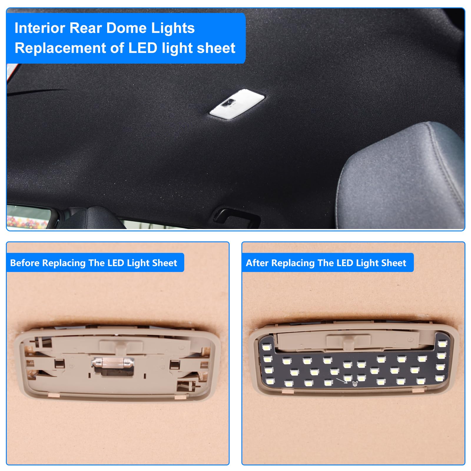 ZEN HON LED Light,Interior Dome Lighting Upgraded Accessory,6000K Pure White Light,Brightness Can Adjust,For Toyota Tacoma(3rd G