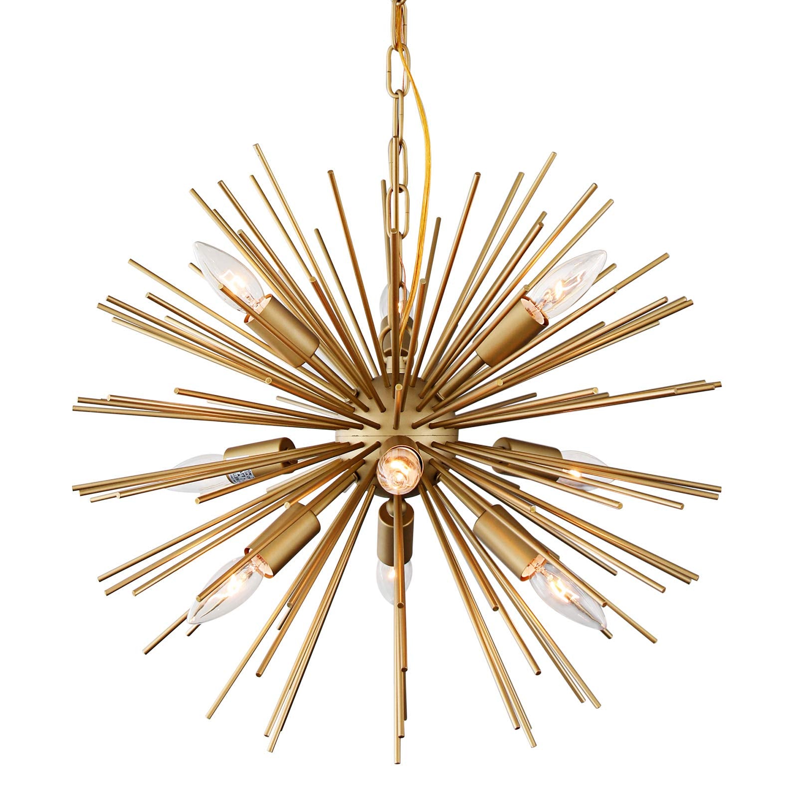 ZIRALIO Modern Gold Sputnik Chandelier 9-Light Bedroom Chandelier Light Fixture for Dining Room, Kitchen, Entryway, Foyer, 20in 
