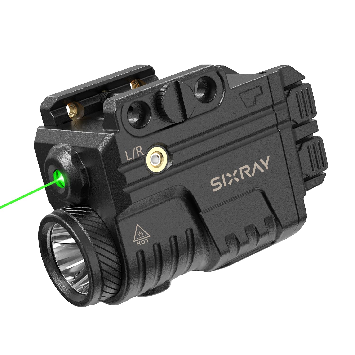 SIXRAY Green Beam and Flashlight for Handheld Toy  Rechargeable Handheld Toy Light Laser Combo Rail Mounted Green Beam Laser Class II