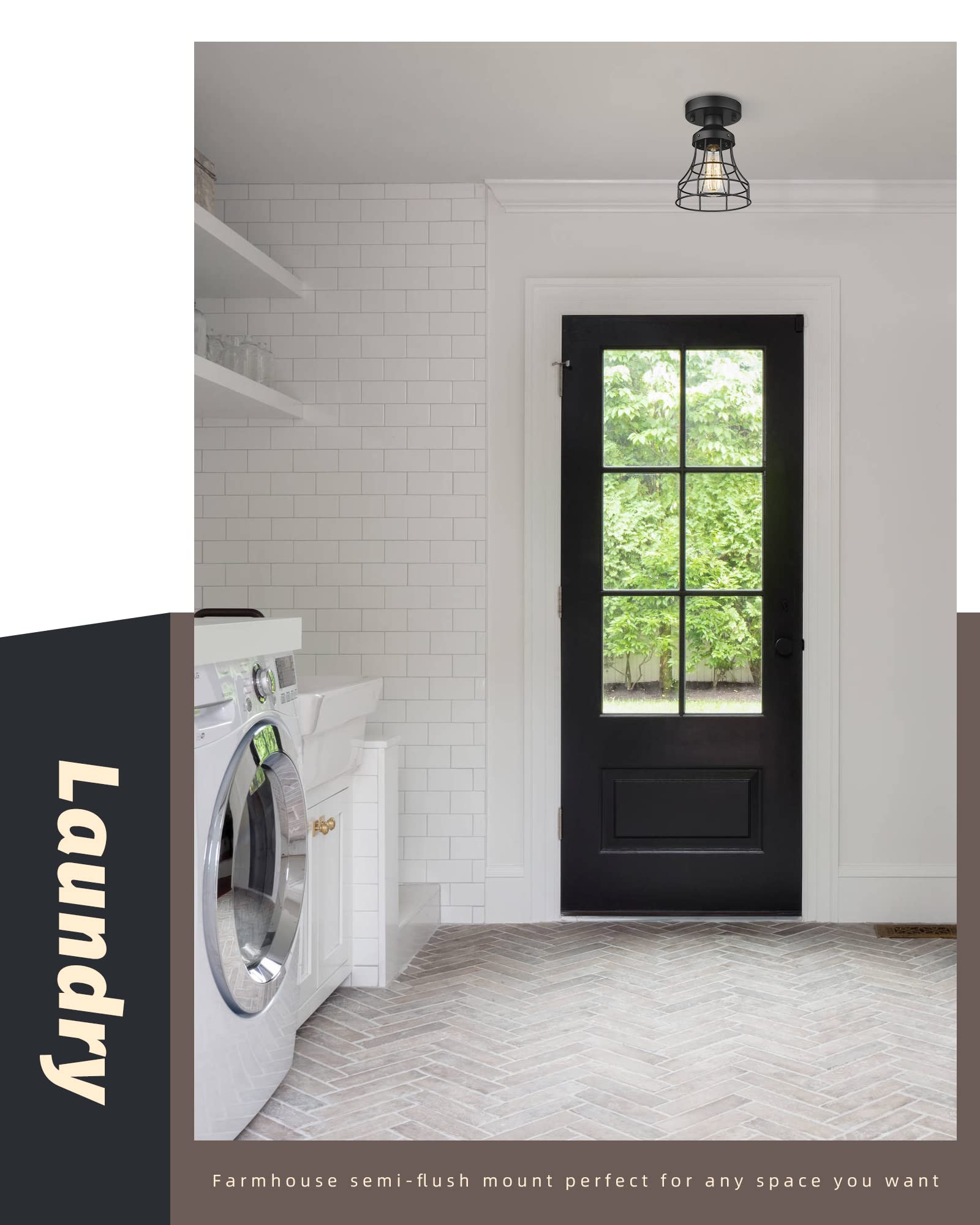 Vicnie 2-Light Flush Mount Ceiling Light, 12&quot; White Metal & Frosted Glass Fixture For Home