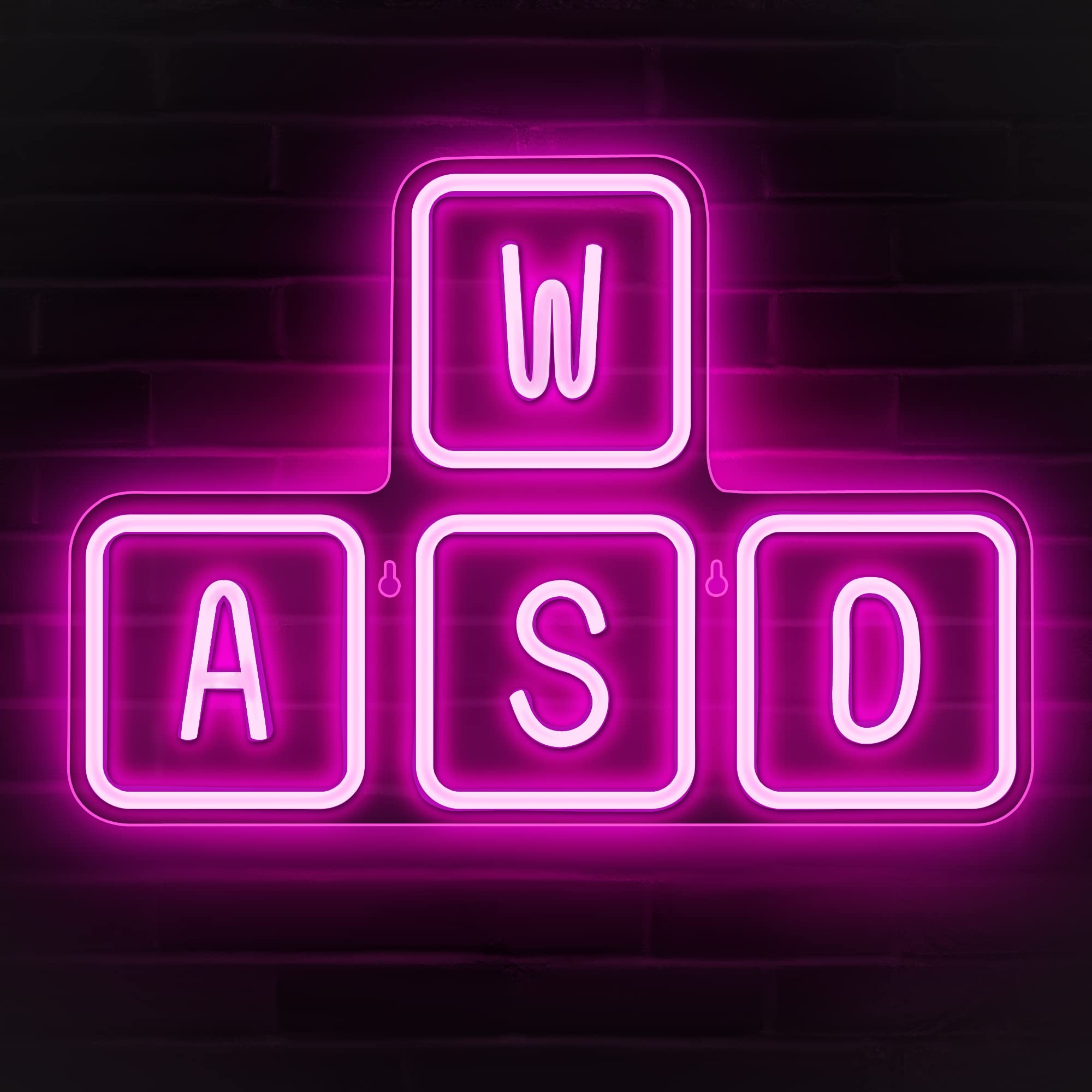 Lumoonosity WASD Neon Sign - USB Powered LED Light - Extra Large - WASD Pink - Model NS-WASD PINK - Wall & Game Room Decor