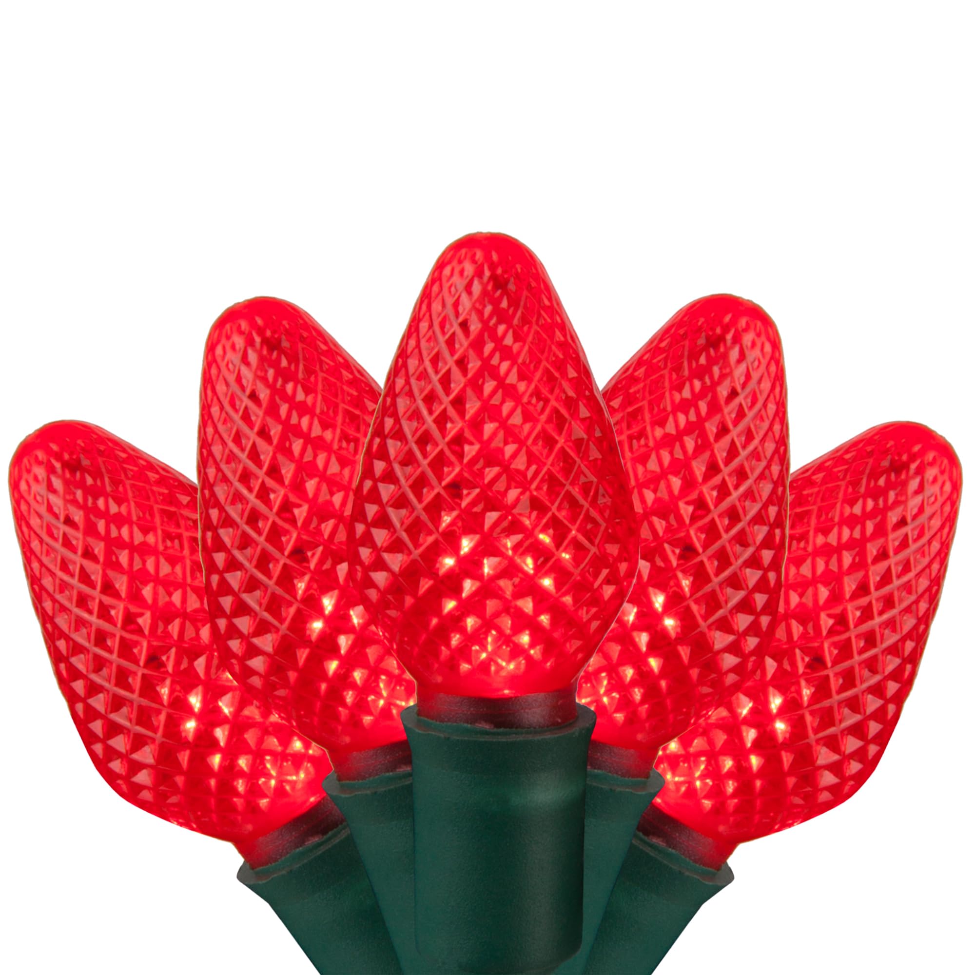 Wintergreen Lighting C7 Red Christmas Lights Set Of 25, 17 Ft, Red Led Christmas Lights Valentine'S Day Party Indoor-Outdoor Christmas Lights Red C7 Christmas Lights Outdoor Red String Lights