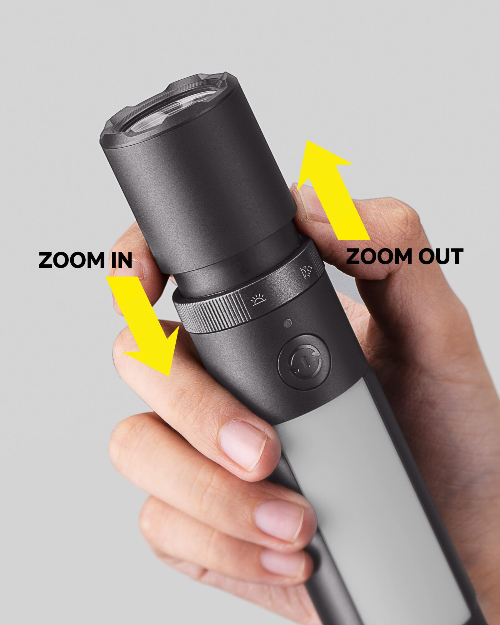 HOTO Rechargeable Emergency Flashlight, Magnetic LED, High Lumens, Window Breaker, Black, Model QWSDT004