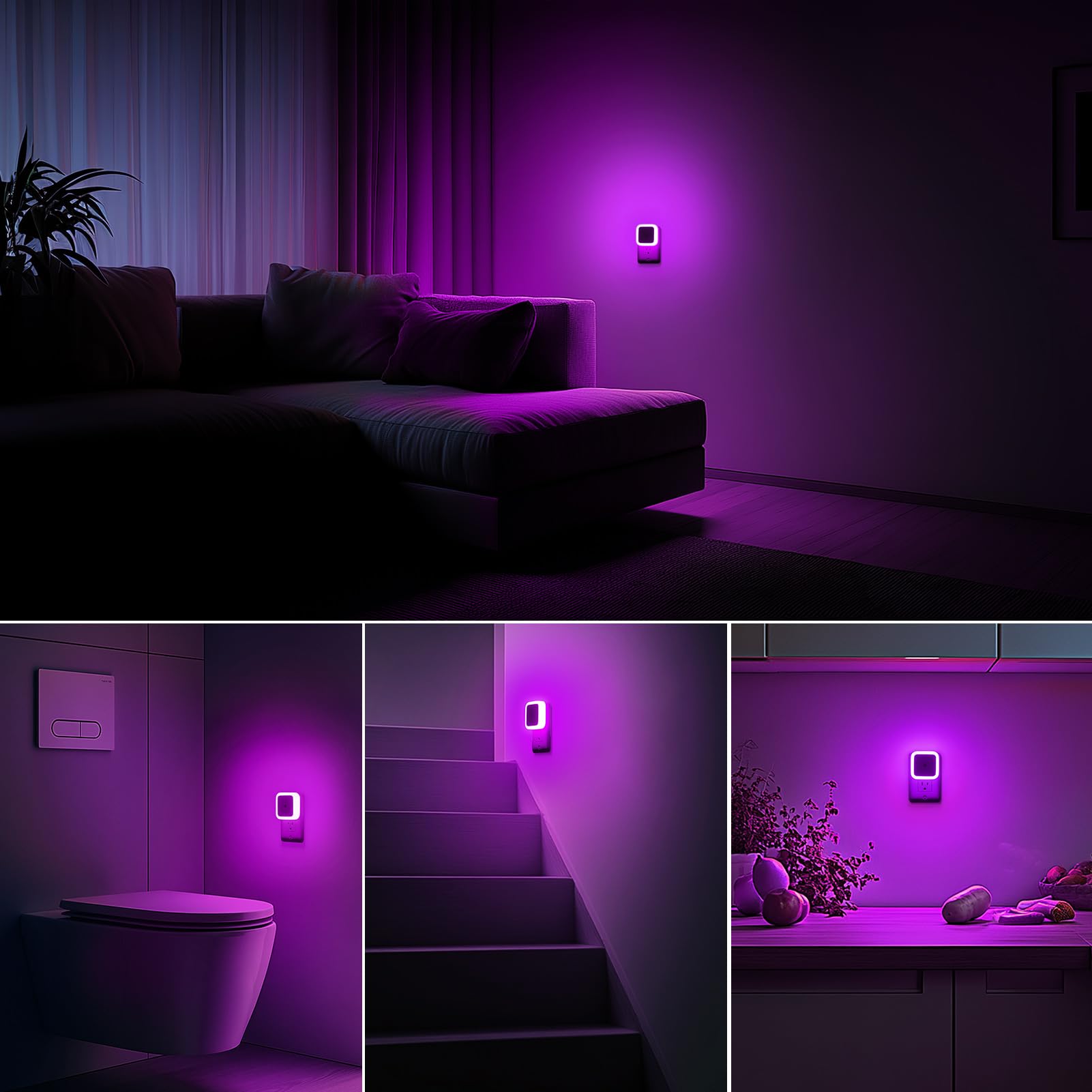Sujeet Night Light, Night Lights Plug Into Wall 4-Pack, Pink Night Light Plug In Night Light, Dusk To Dawn Night Lamp Led Night Light For Kids Bedroom, Bathroom, Hallway