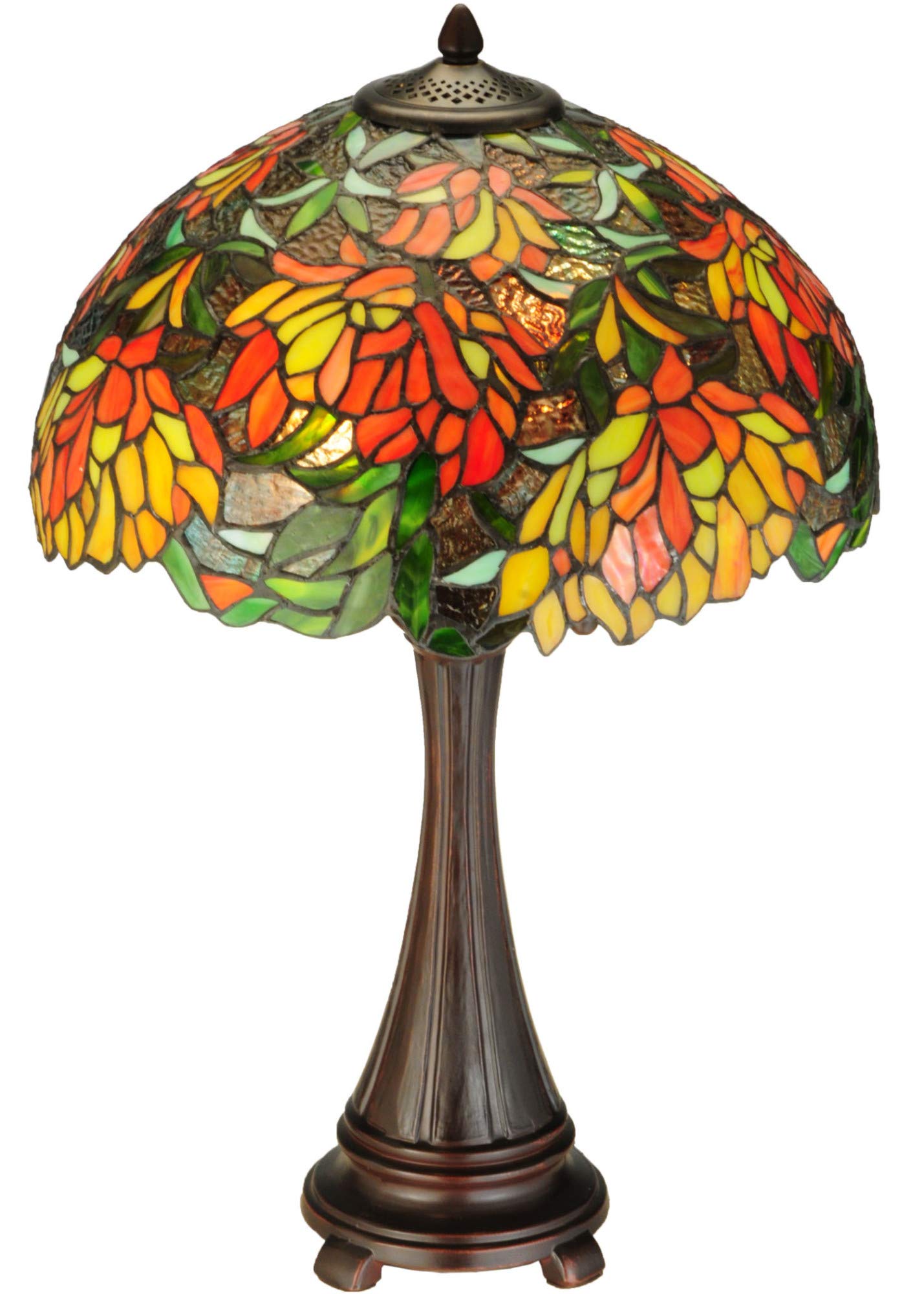 Meyda Tiffany Lamella Table Lamp, 25in H, Mahogany Bronze, Glass, Model 138122
