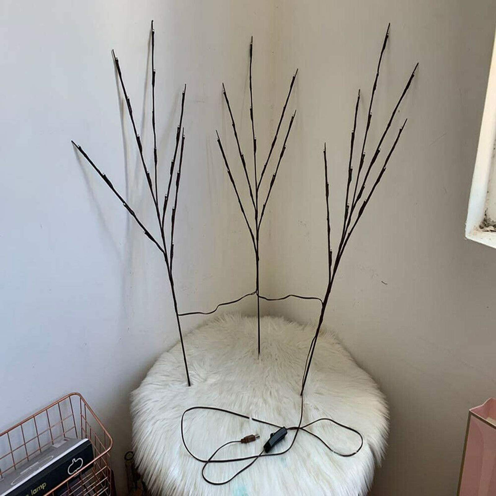 Lxcom Lighting Led Branch Lights 3 Pack - 60 Warm White Twig Lights For Party & Wedding Decor