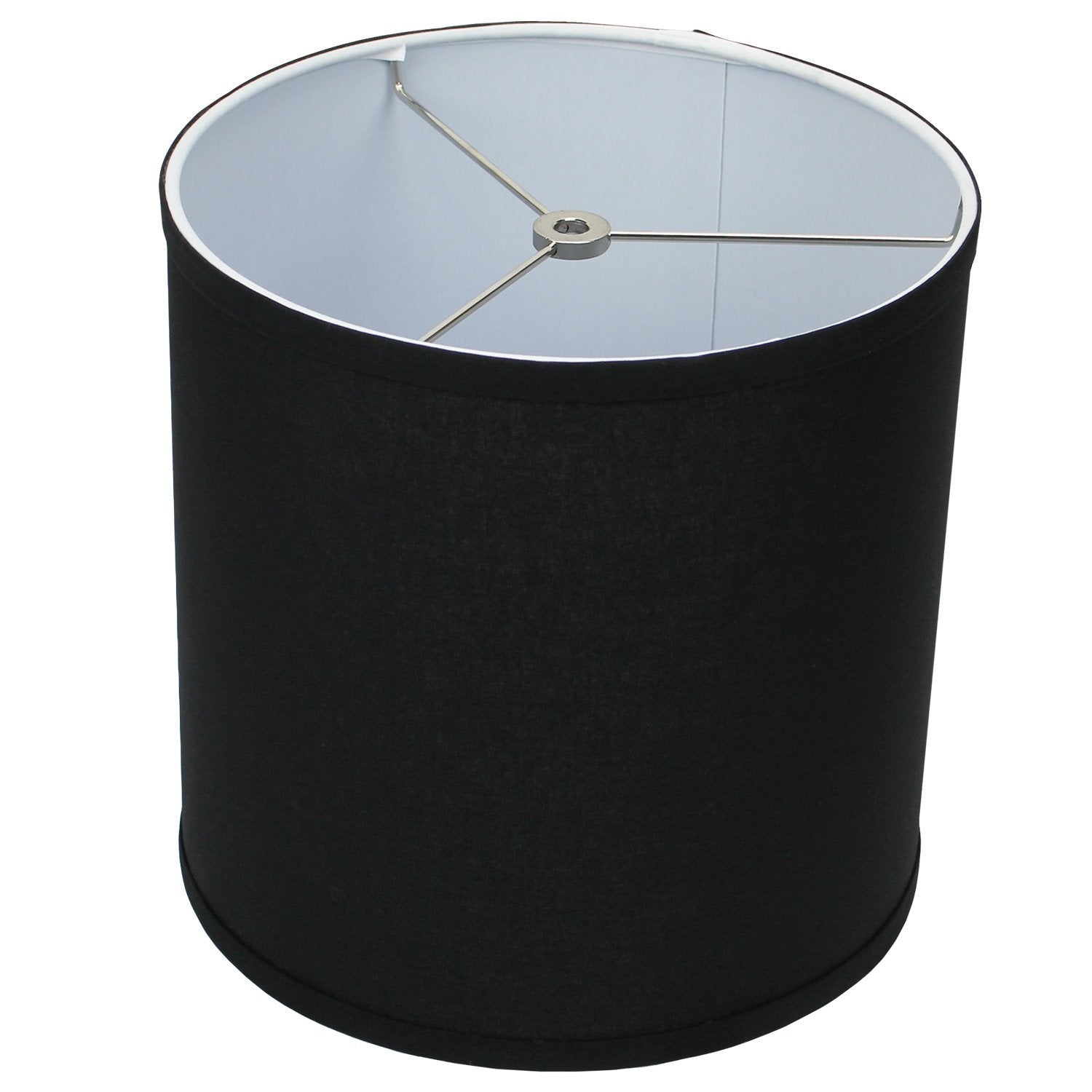 FenchelShades.com 10'' Top Diameter x 10'' Bottom Diameter 10'' Height Fabric Drum Lampshade Spider Attachment (Linen Black)