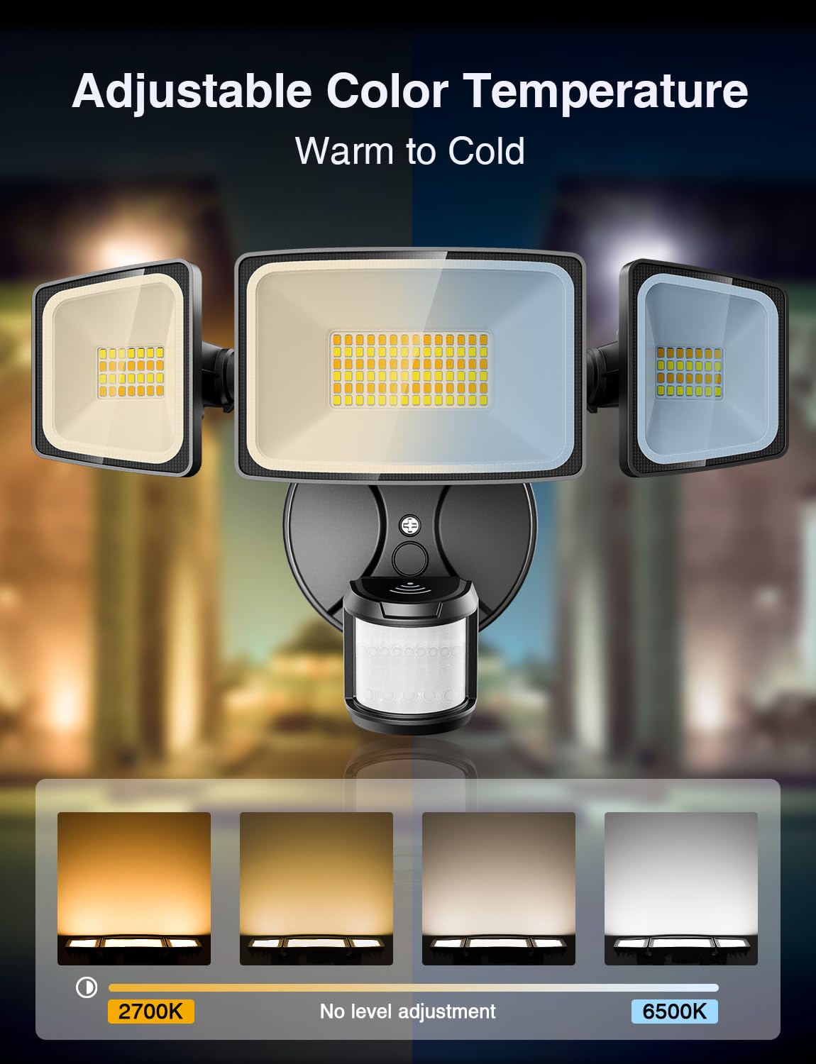 Onforu 65W Smart Led Security Lights Motion Sensor Light Outdoor, 5500Lm, 2500K-6500K, App Control, Wifi Alexa Flood Light Outdo