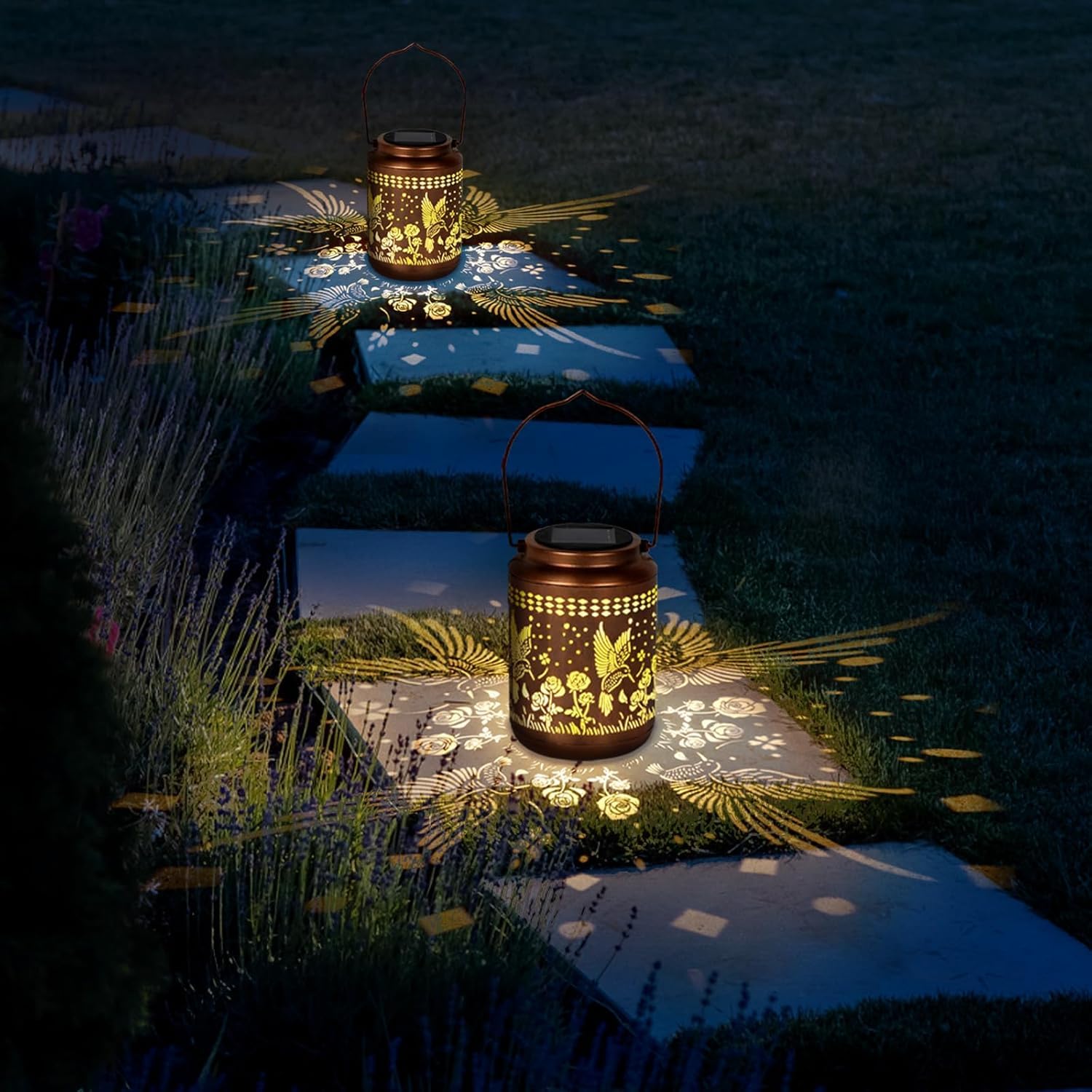 Hummingbird Solar Lantern Outdoor Hummingbird Decor Garden Decor Waterproof Decor Light Hanging Solar Lights Yard Decor  Christmas Gifts  Gifts For Women  Gifts For Mom  Gifts For Grandma