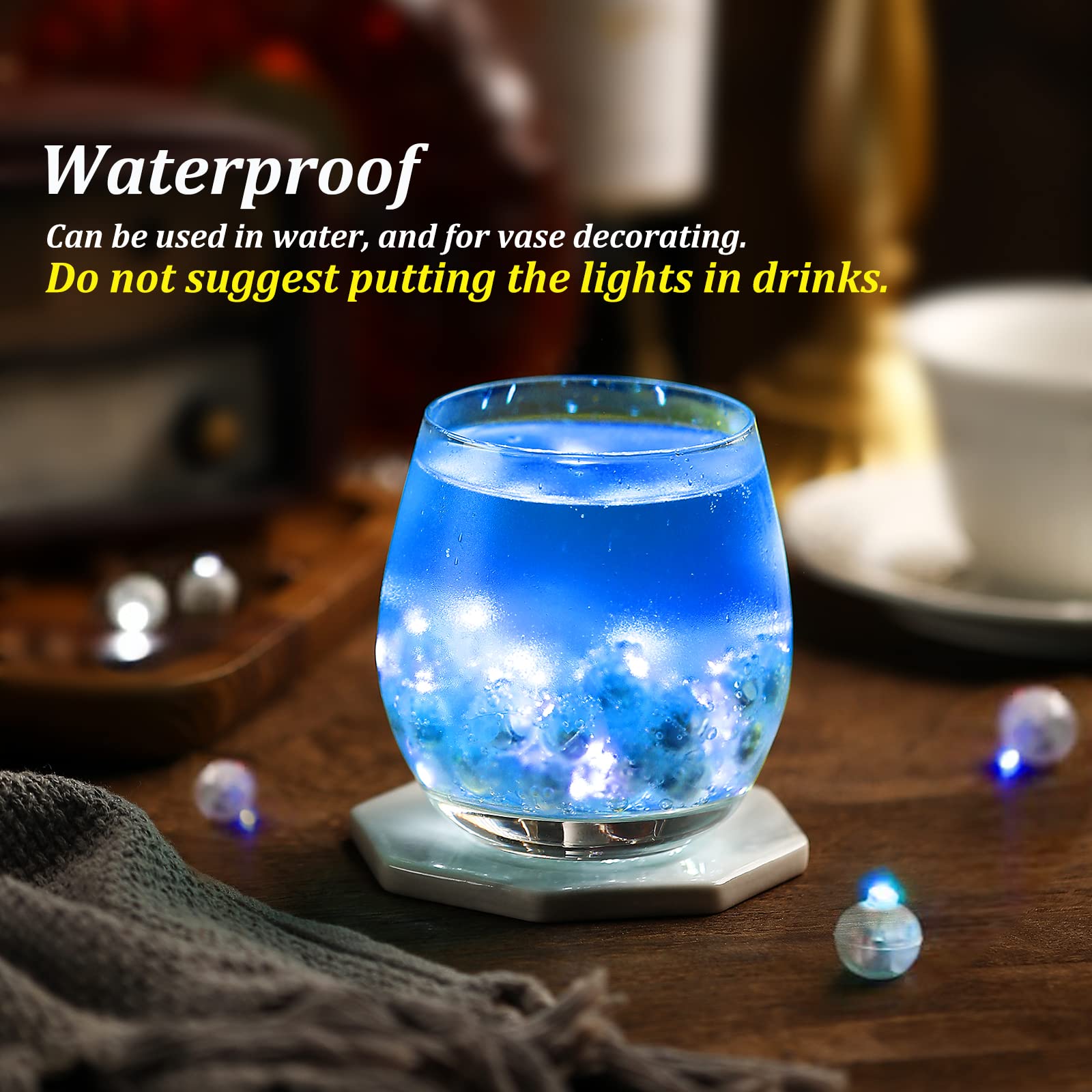ZGWJ Mini LED Lights for Party Decorations, 100 Pcs Plastic, Glow Steadily Blue, Model A01-Mini