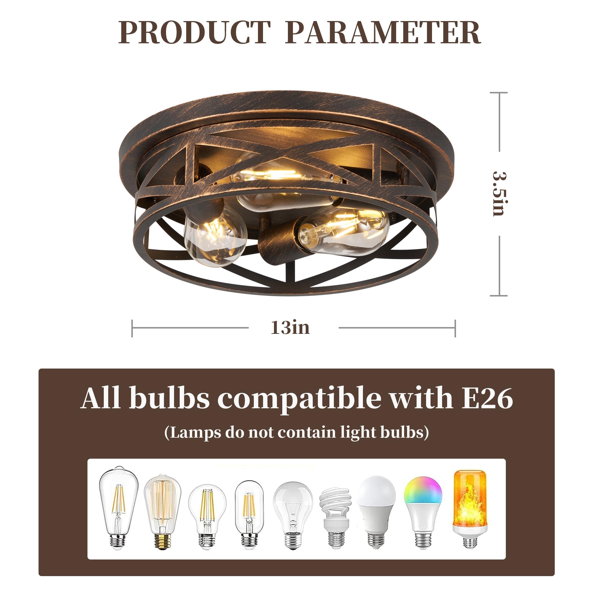 Piano7797 13 Inch Flush Mount Ceiling Light Fixtures,3-Light Modern Hallway Light Fixtures Ceiling, Black Gold Lights Fixture Ce
