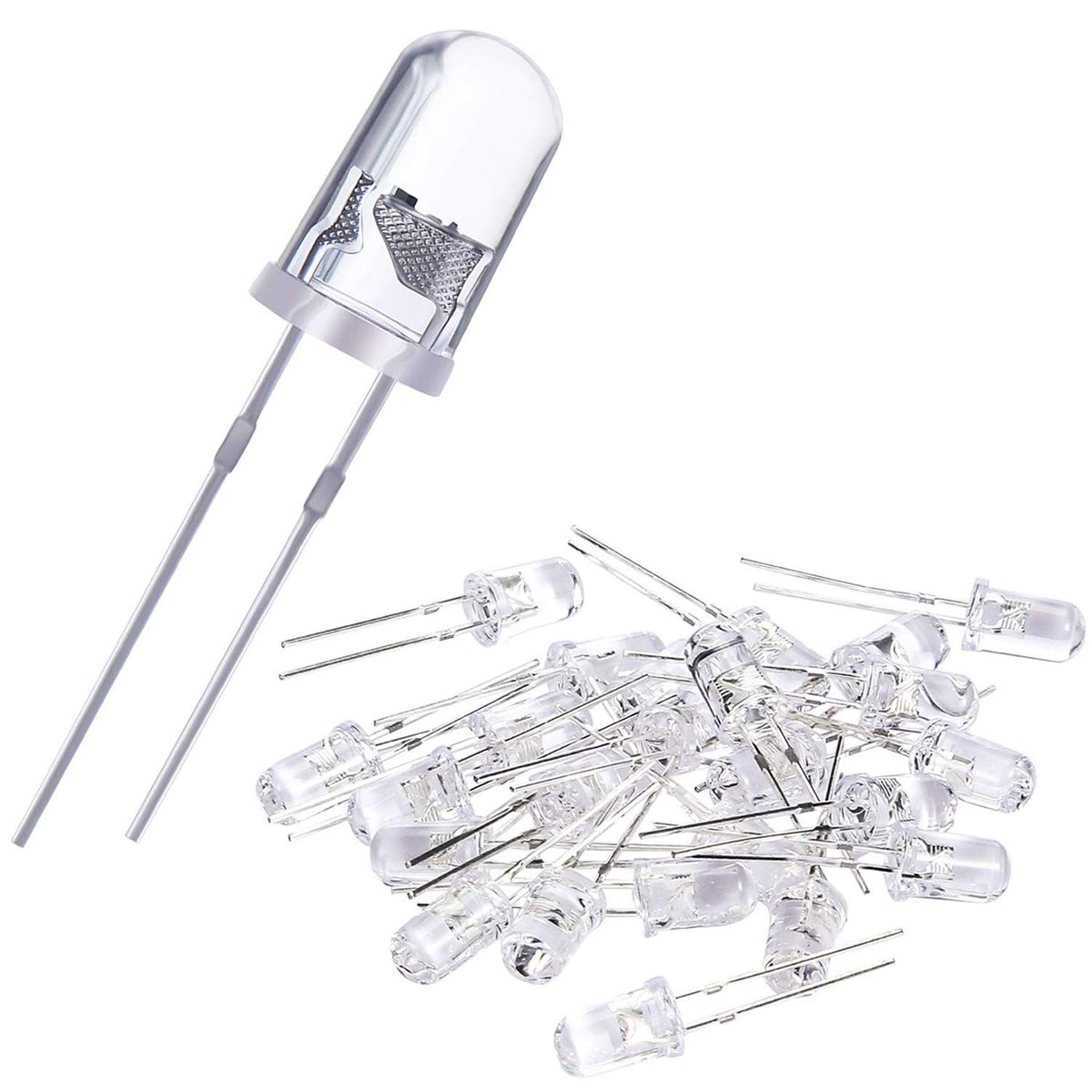 Eboot Eboot 100 Pieces Clear Led Light Emitting Diodes, 5Mm Blue, Model Ln09 ...